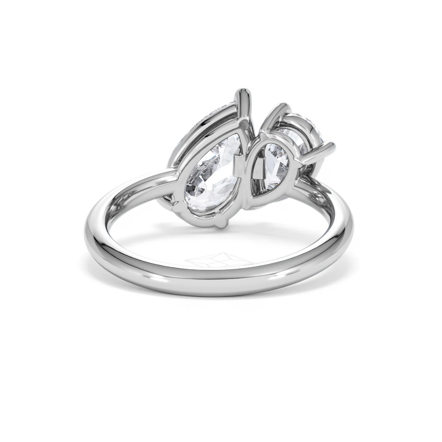 Toi Et Moi 3.00ct Pear Cut Lab Diamond Engagement Ring in Platinum - Image 46