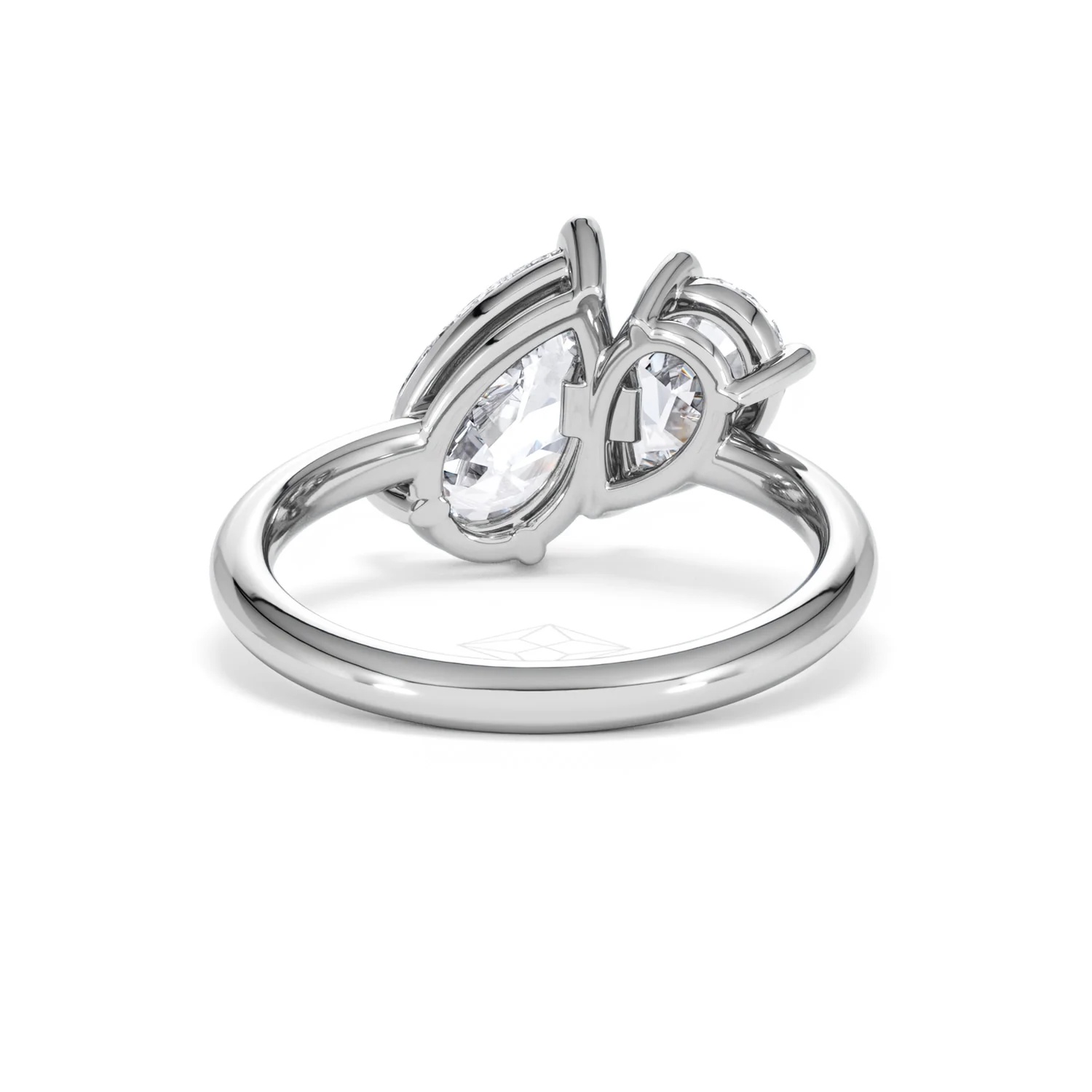 Toi Et Moi 3.00ct Pear Cut Lab Diamond Engagement Ring in Platinum - Image 47