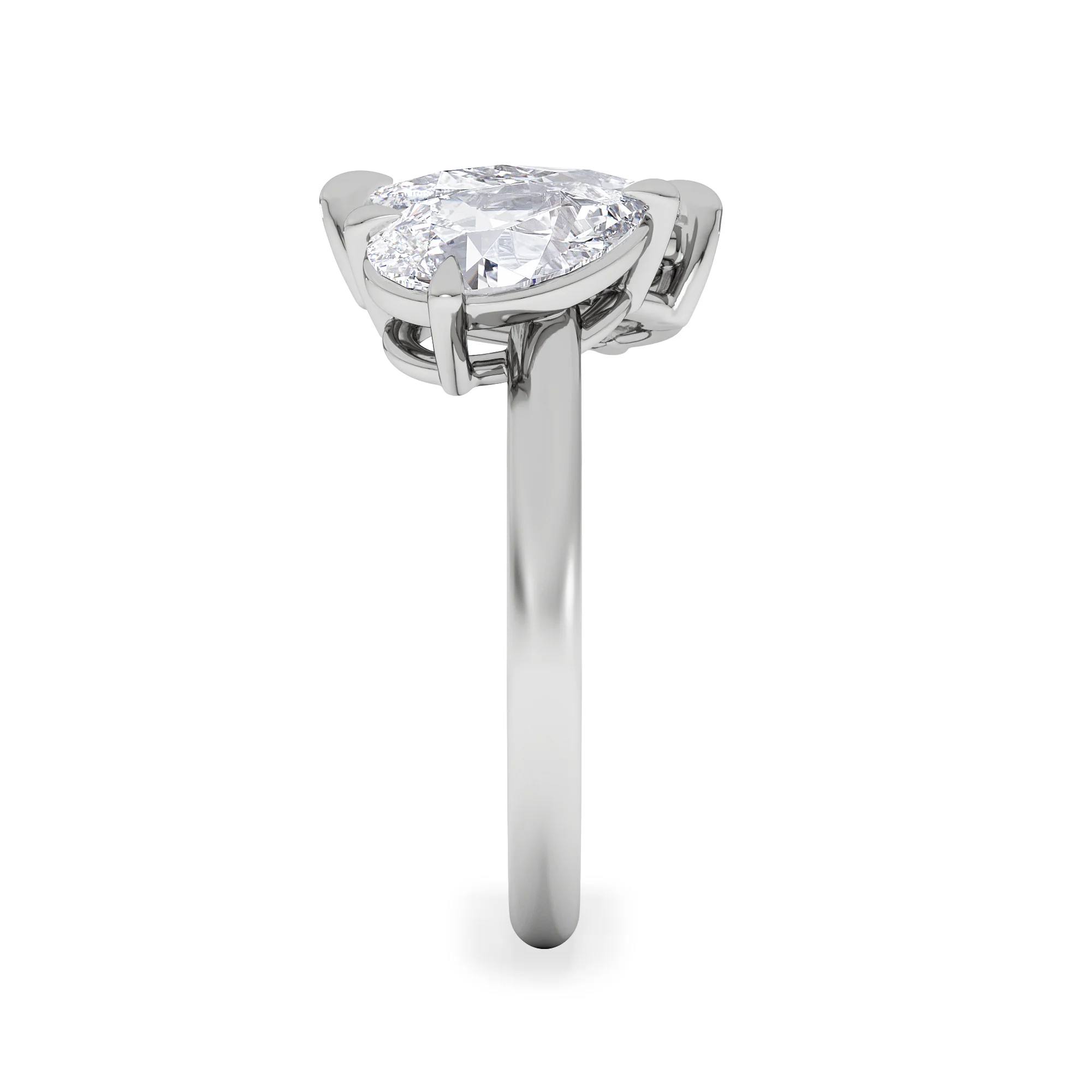 Toi Et Moi 3.00ct Pear Cut Lab Diamond Engagement Ring in Platinum - Image 5