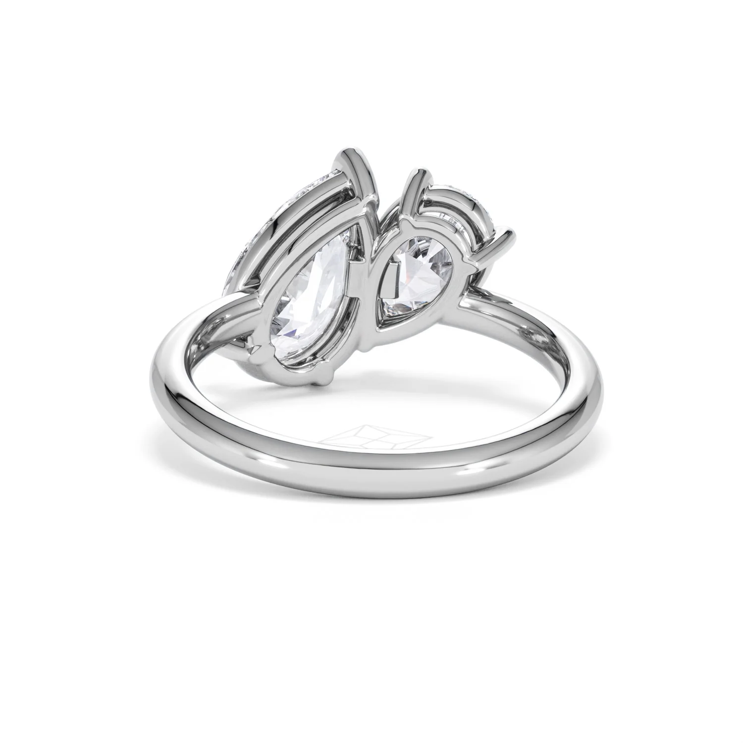 Toi Et Moi 3.00ct Pear Cut Lab Diamond Engagement Ring in Platinum - Image 50