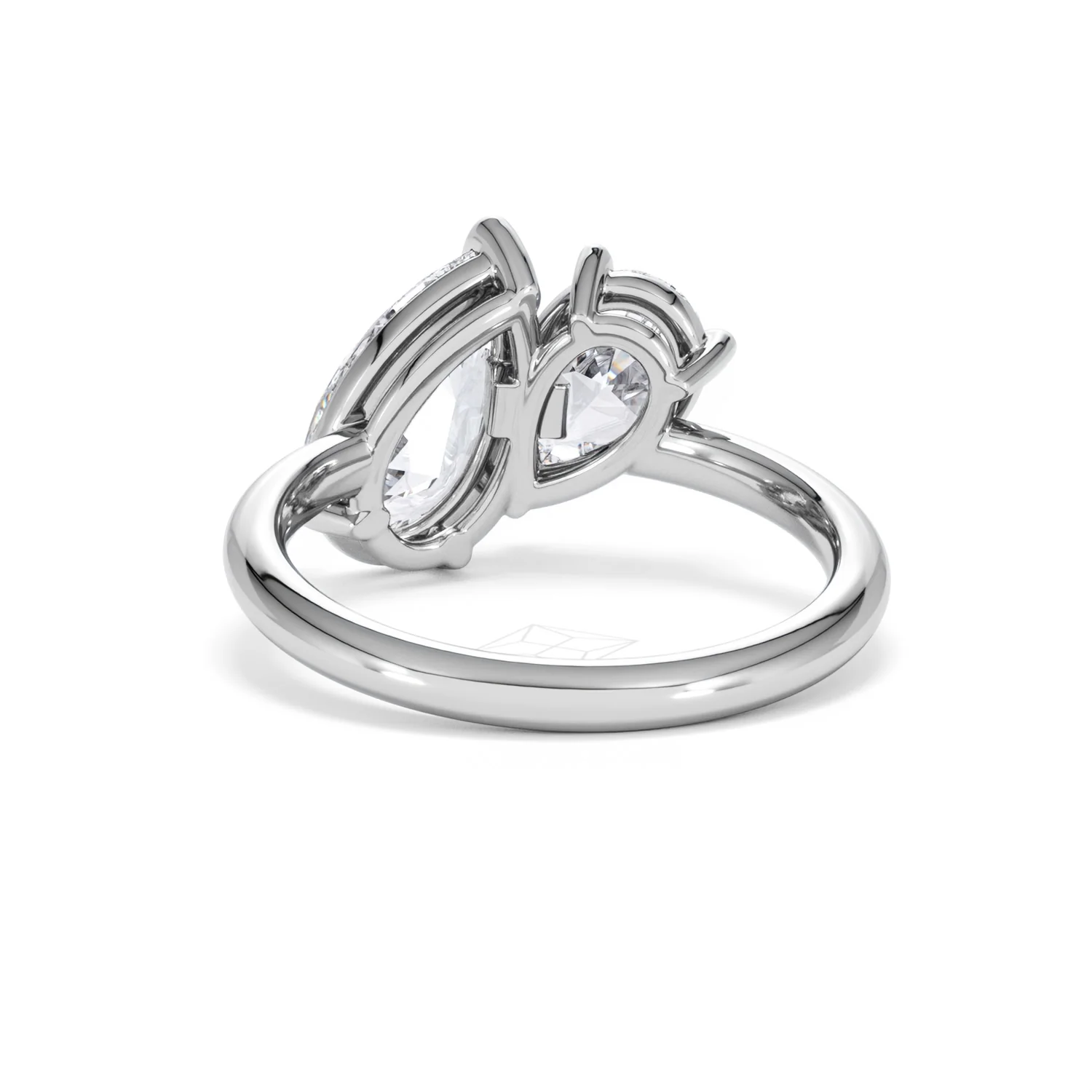 Toi Et Moi 3.00ct Pear Cut Lab Diamond Engagement Ring in Platinum - Image 51