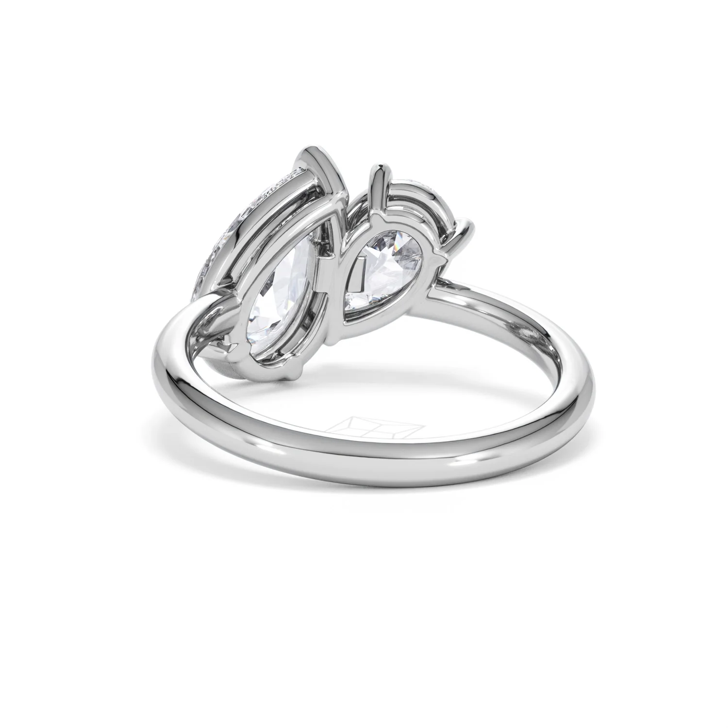 Toi Et Moi 3.00ct Pear Cut Lab Diamond Engagement Ring in Platinum - Image 52