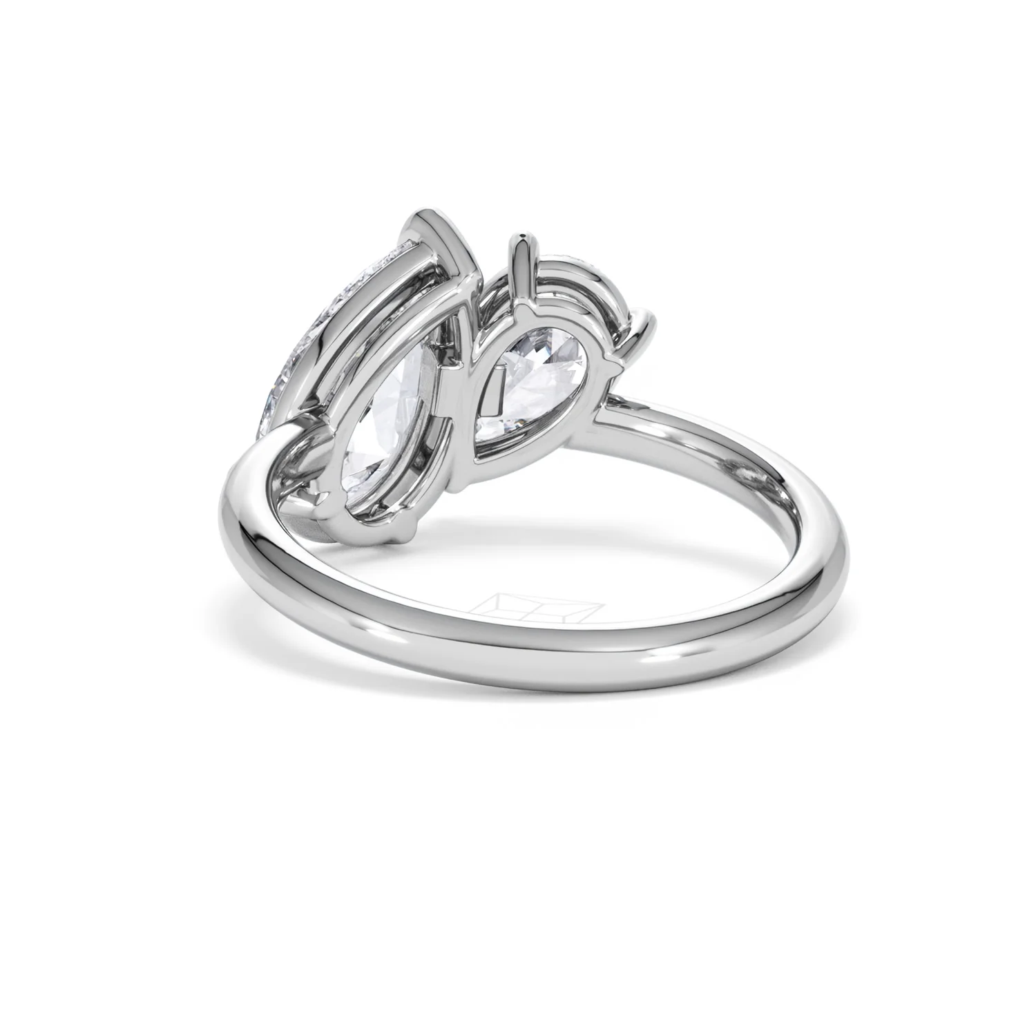 Toi Et Moi 3.00ct Pear Cut Lab Diamond Engagement Ring in Platinum - Image 53