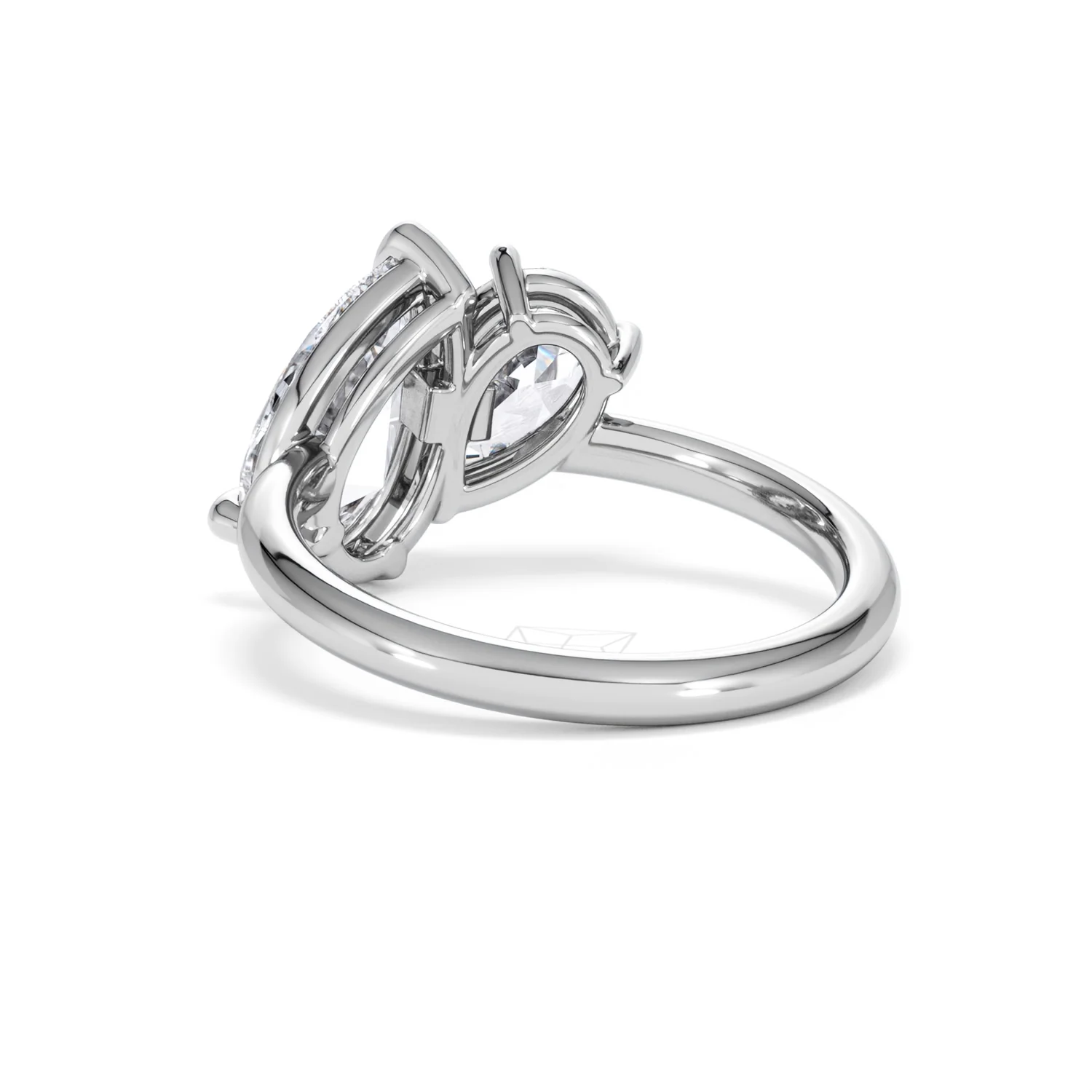 Toi Et Moi 3.00ct Pear Cut Lab Diamond Engagement Ring in Platinum - Image 55
