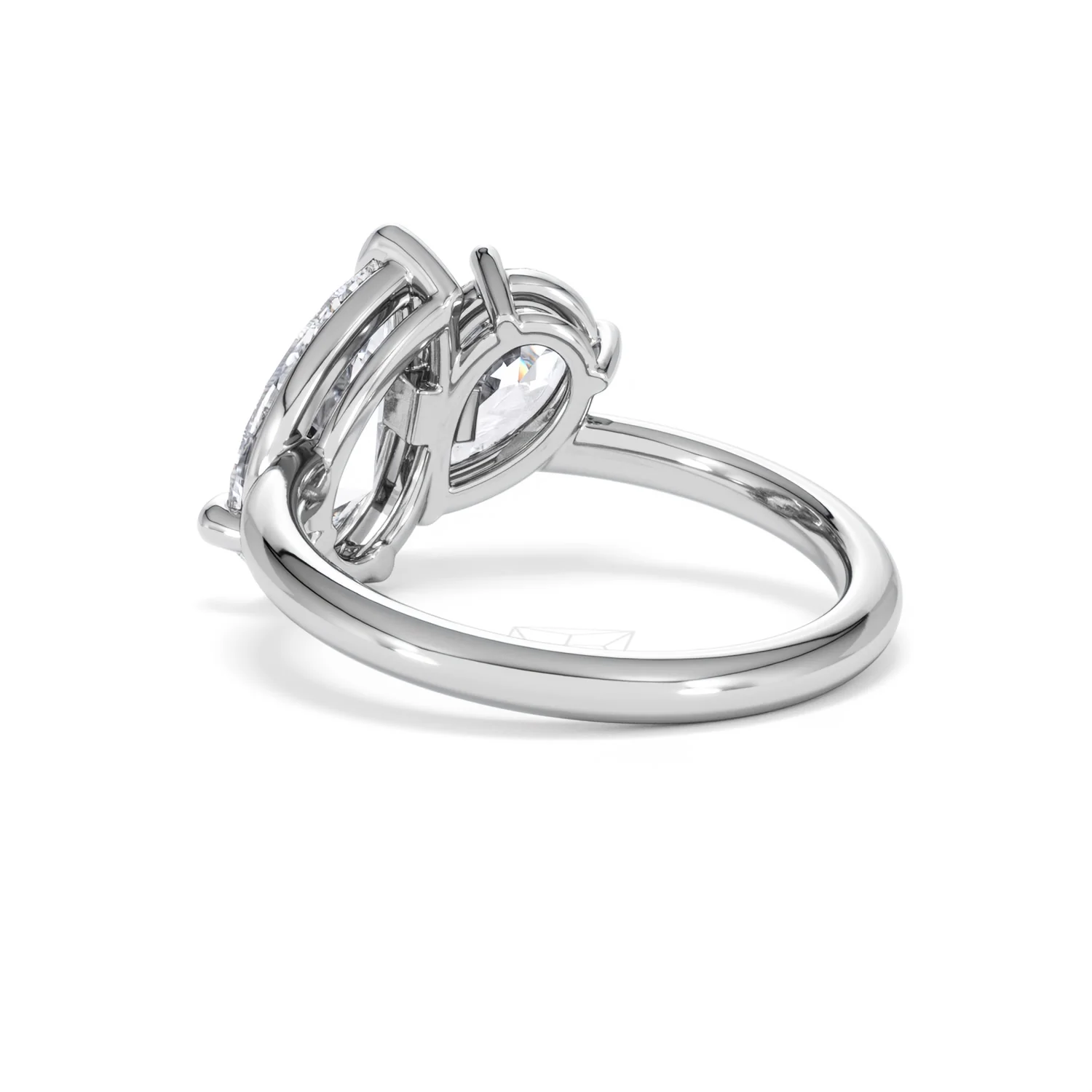 Toi Et Moi 3.00ct Pear Cut Lab Diamond Engagement Ring in Platinum - Image 56