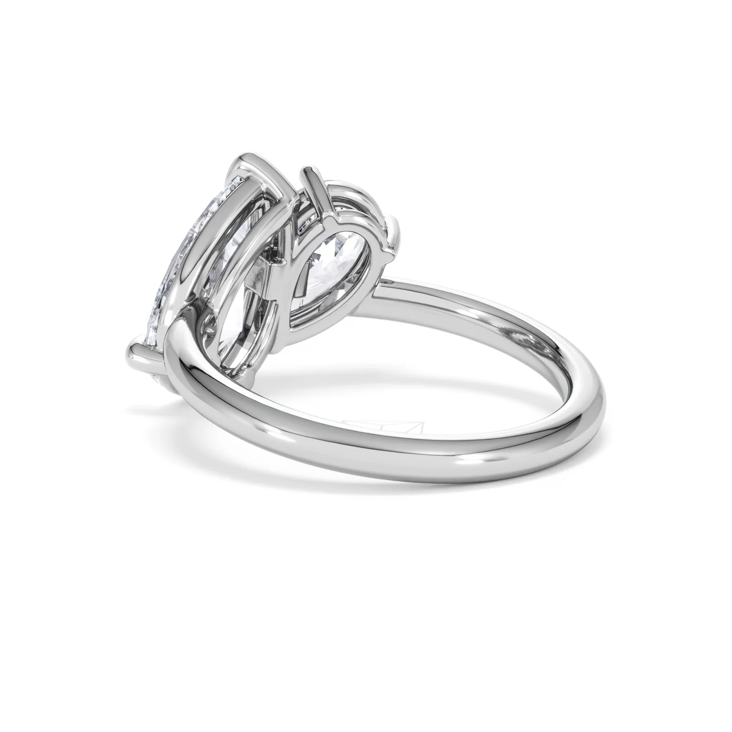 Toi Et Moi 3.00ct Pear Cut Lab Diamond Engagement Ring in Platinum - Image 57