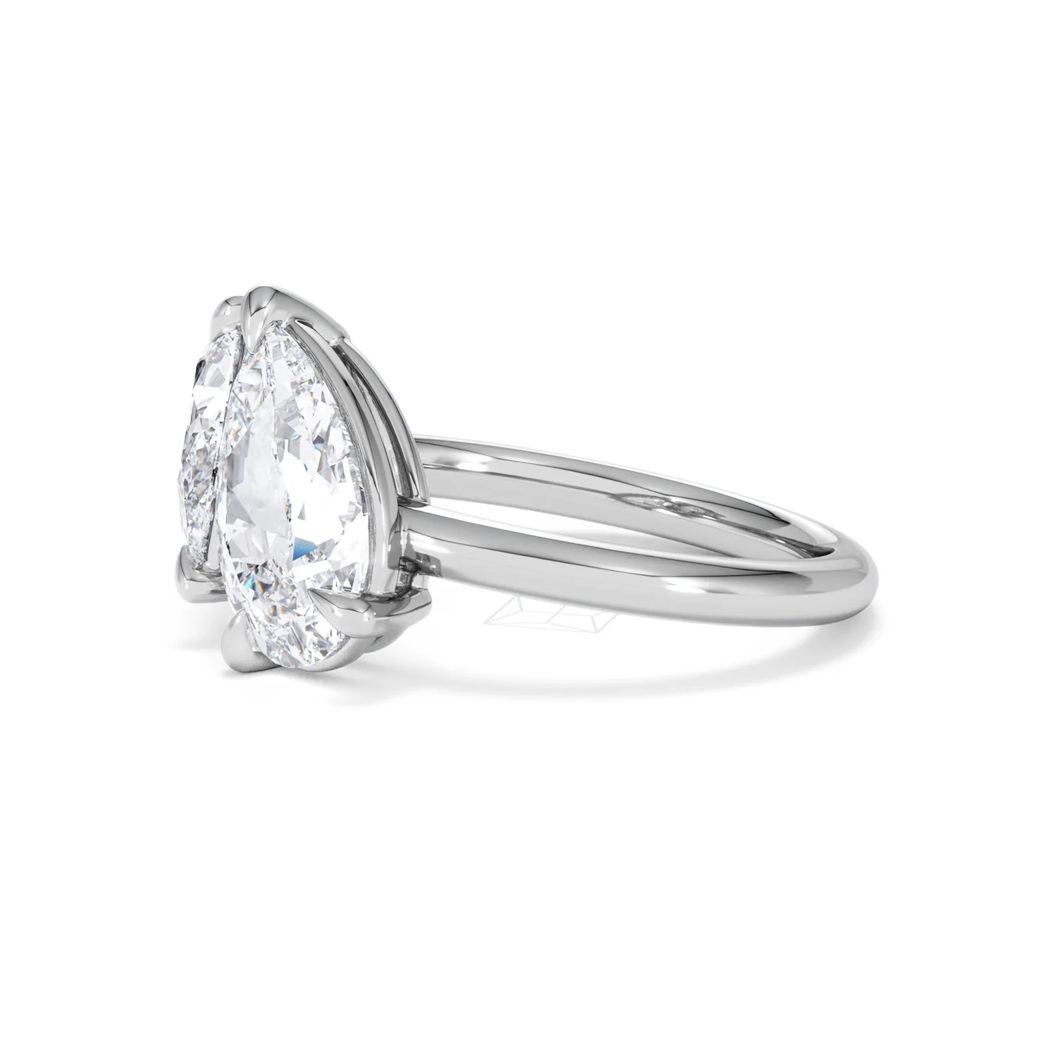 Toi Et Moi 3.00ct Pear Cut Lab Diamond Engagement Ring in Platinum - Image 74
