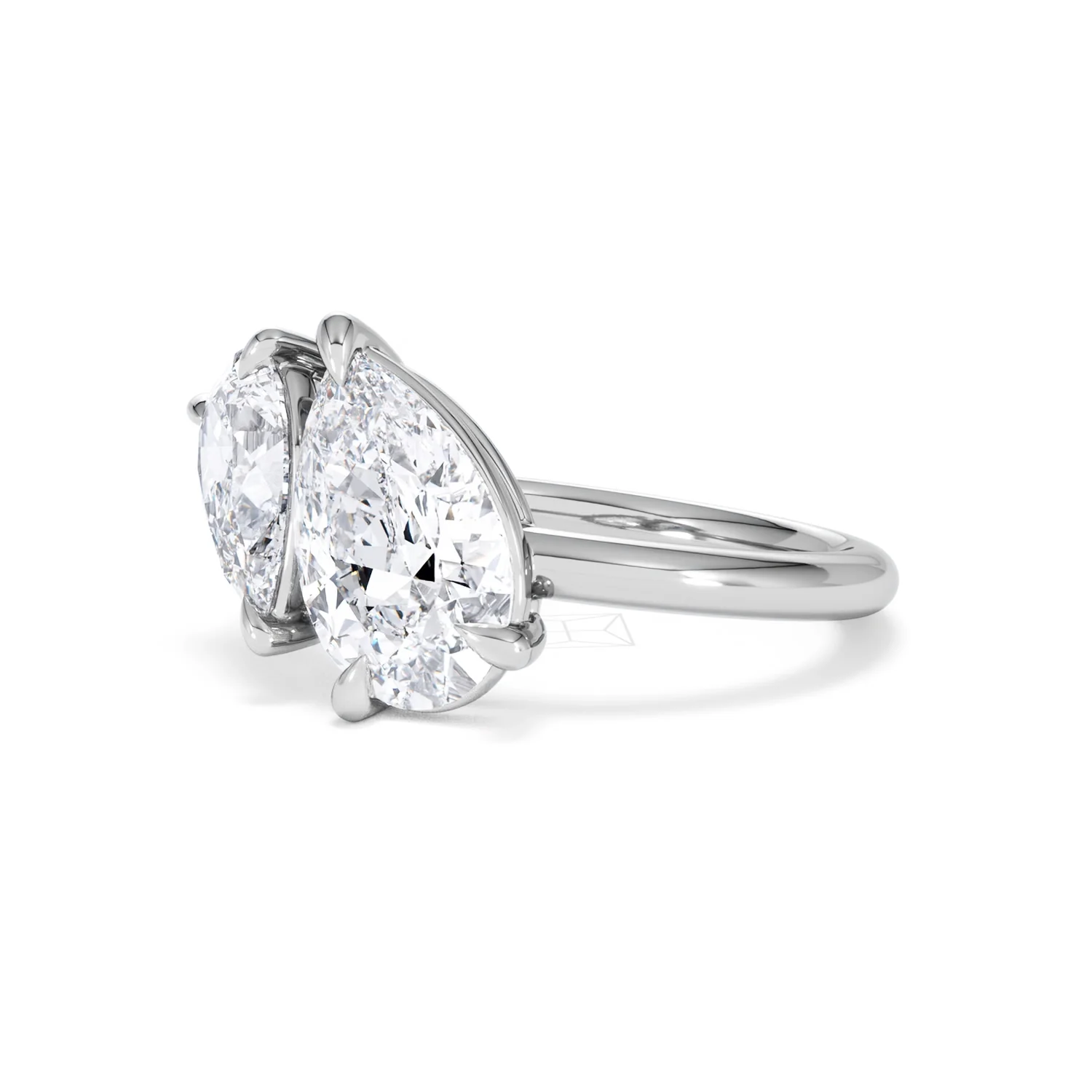 Toi Et Moi 3.00ct Pear Cut Lab Diamond Engagement Ring in Platinum - Image 79