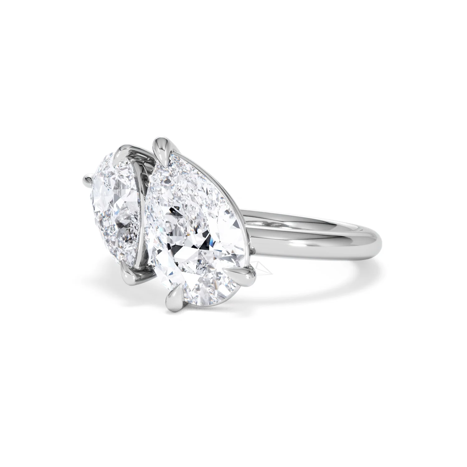 Toi Et Moi 3.00ct Pear Cut Lab Diamond Engagement Ring in Platinum - Image 81