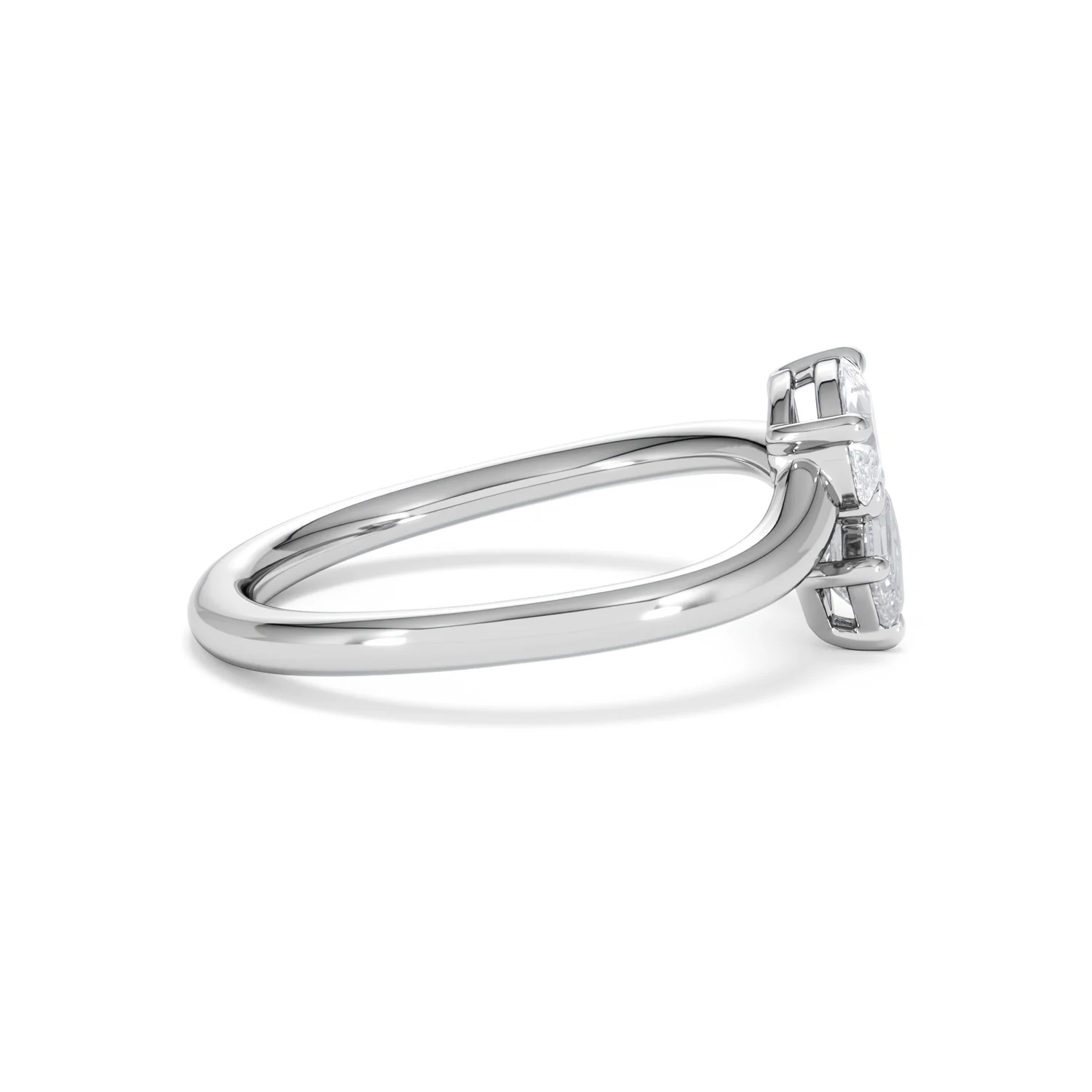 Toi et Moi Emerald and Pear Cut Lab Diamond Ring 0.50ct F/VS in 925 Silver - Image 29