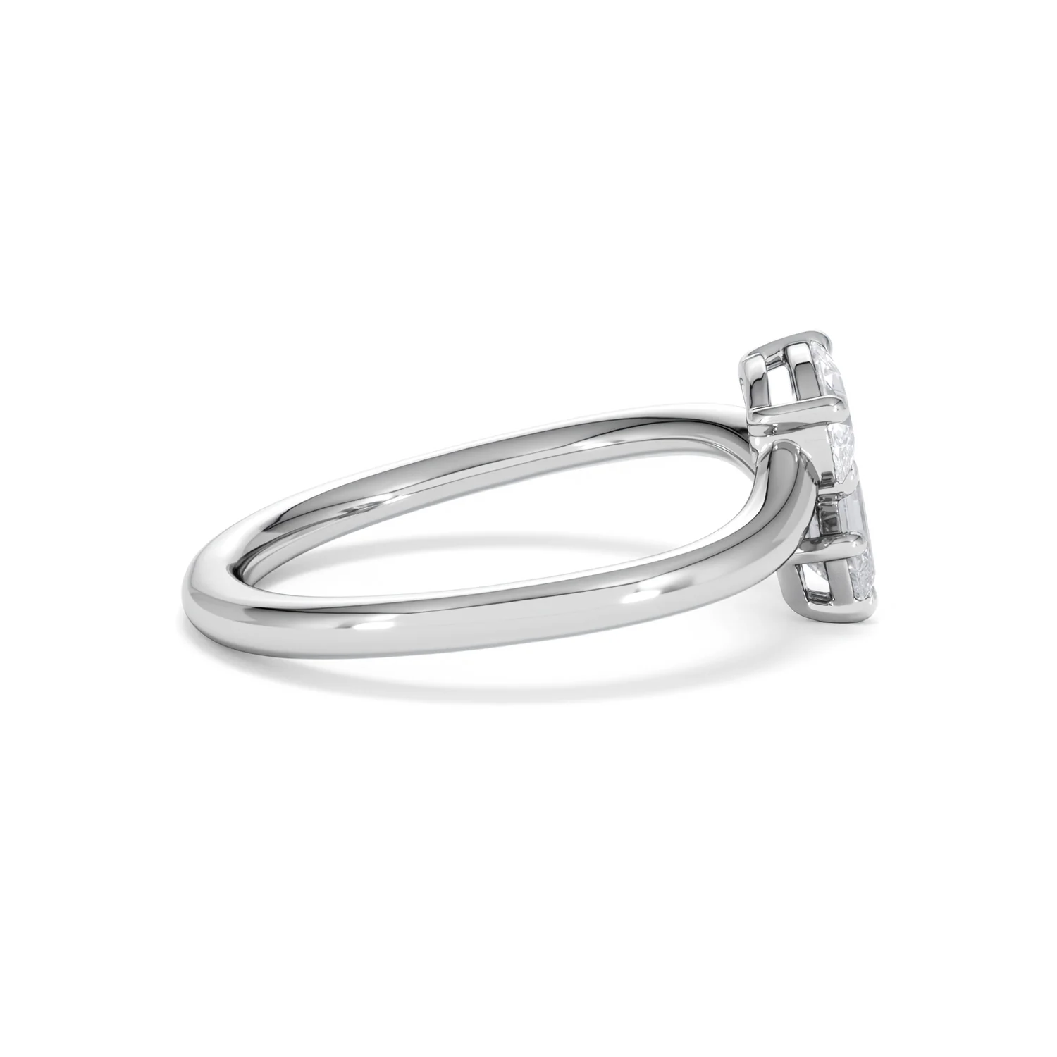 Toi et Moi Emerald and Pear Cut Lab Diamond Ring 0.50ct F/VS in 925 Silver - Image 30