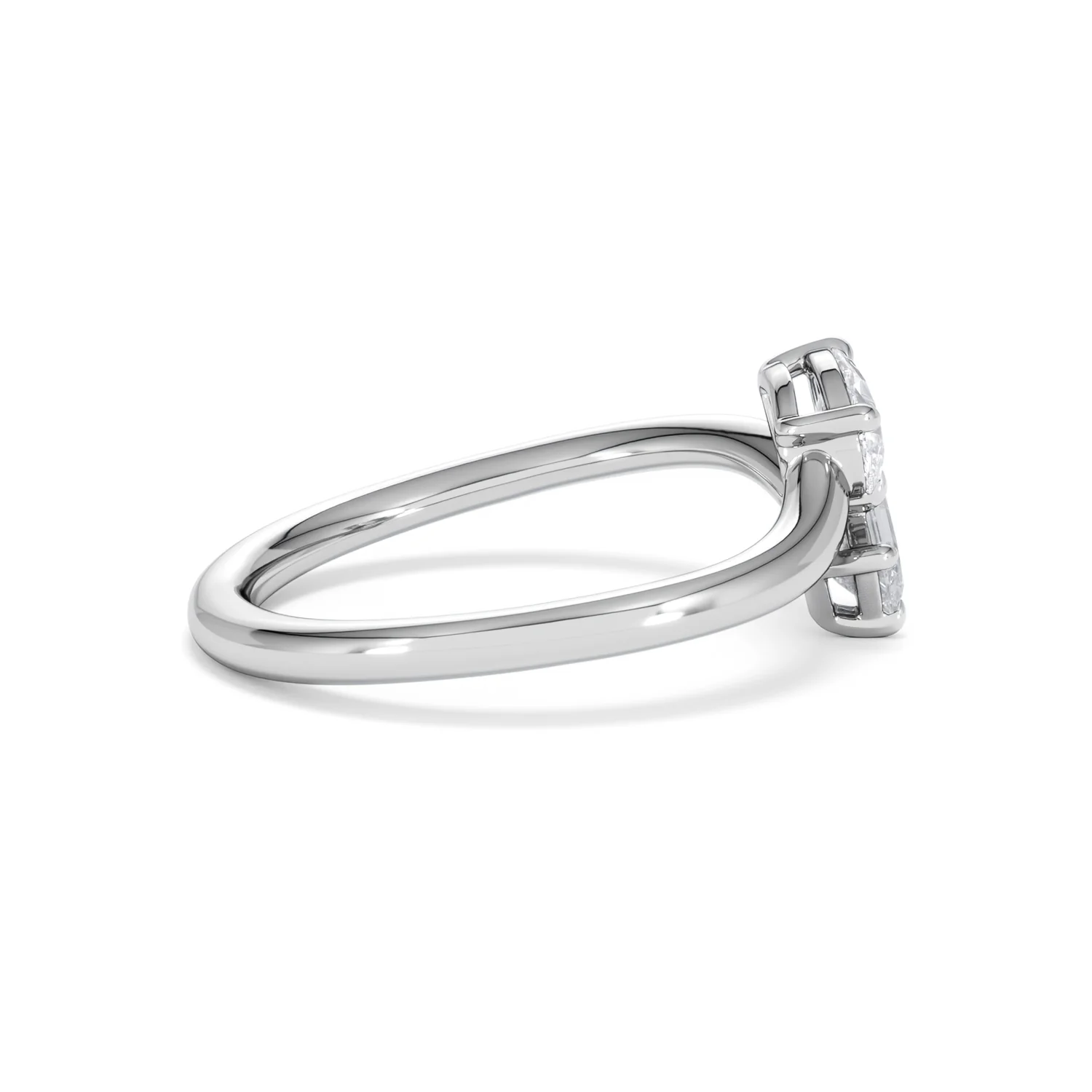 Toi et Moi Emerald and Pear Cut Lab Diamond Ring 0.50ct F/VS in 925 Silver - Image 31