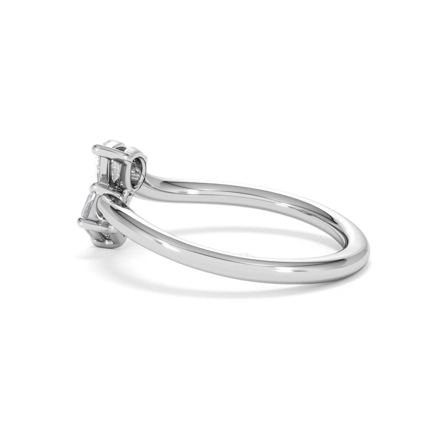 Toi et Moi Emerald and Pear Cut Lab Diamond Ring 0.50ct F/VS in 925 Silver - Image 66