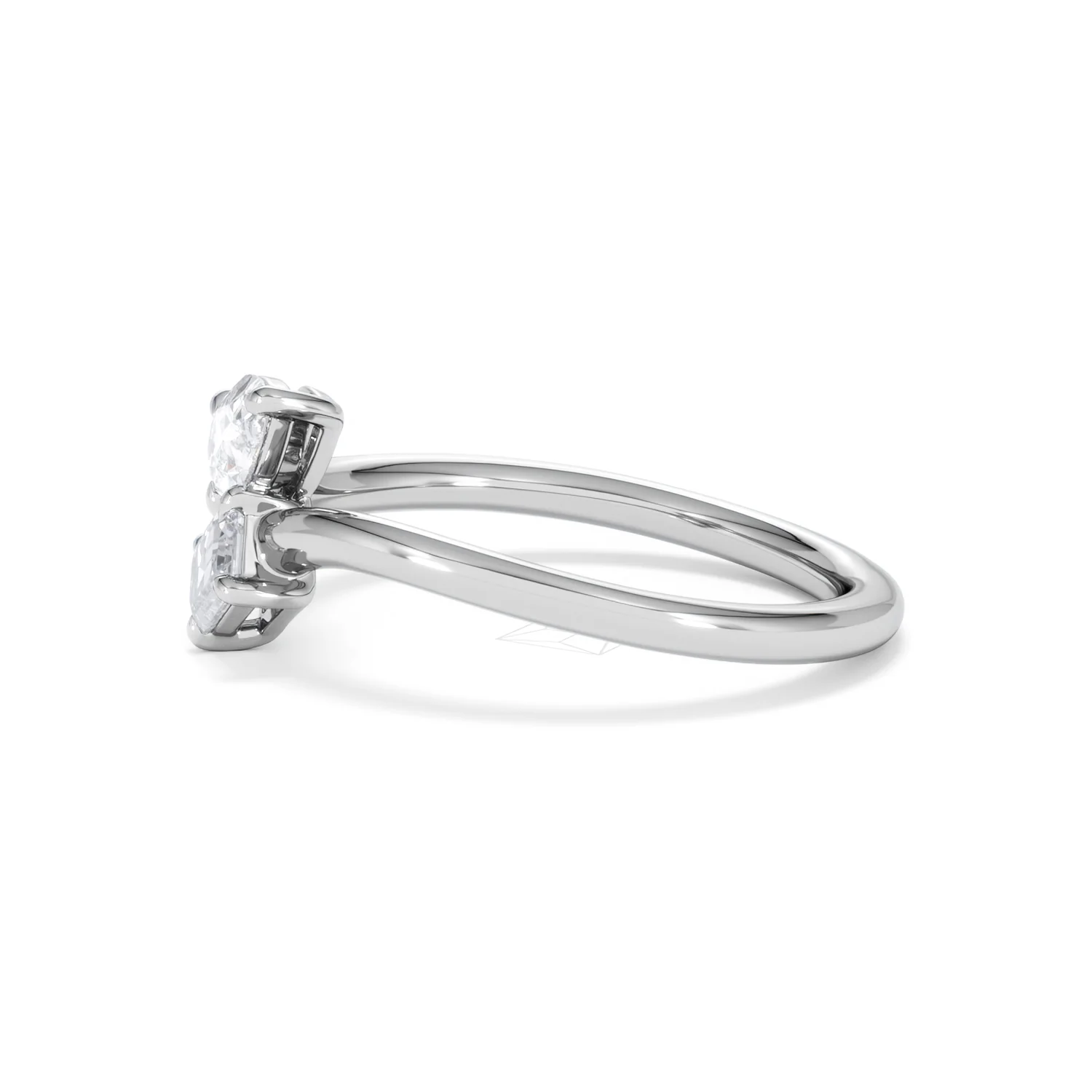 Toi et Moi Emerald and Pear Cut Lab Diamond Ring 0.50ct F/VS in 925 Silver - Image 73