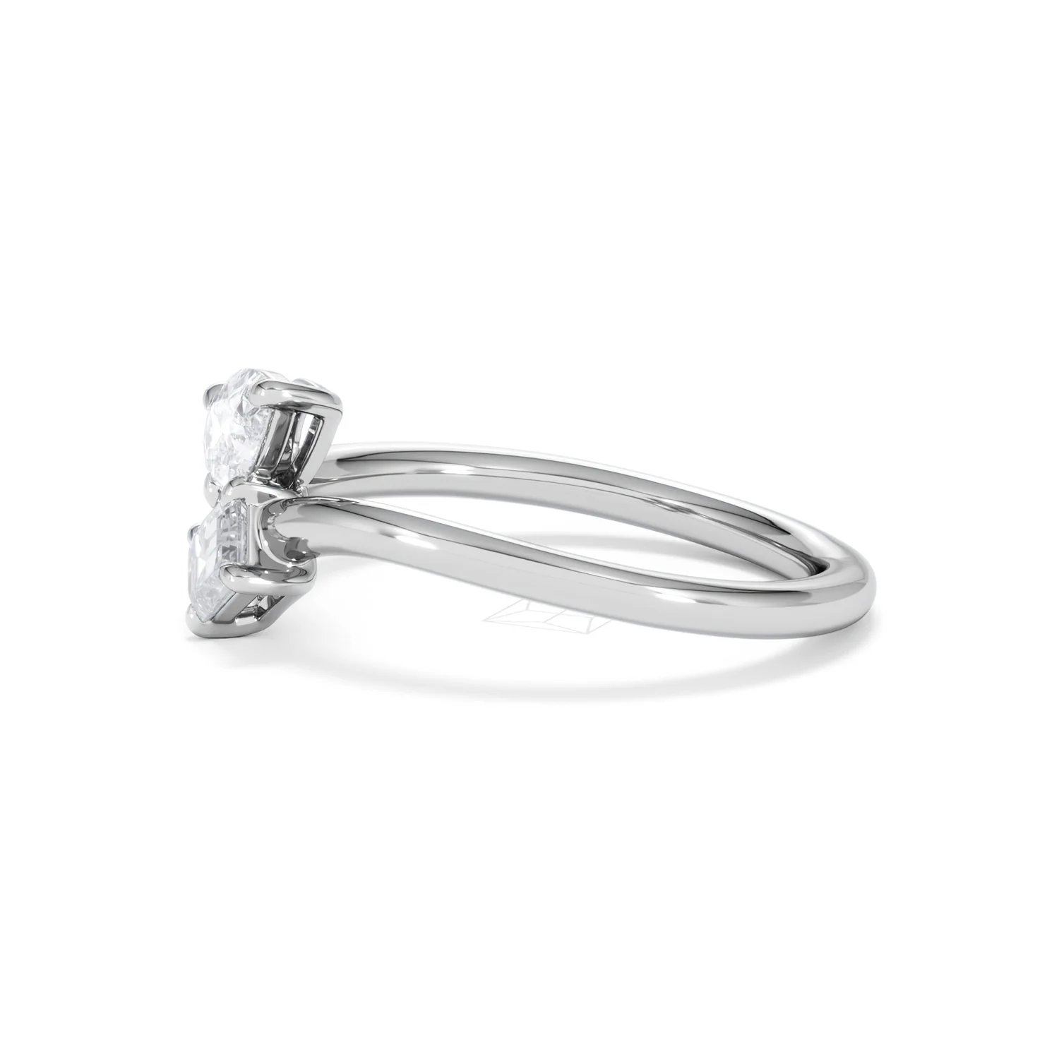 Toi et Moi Emerald and Pear Cut Lab Diamond Ring 0.50ct F/VS in 925 Silver - Image 74