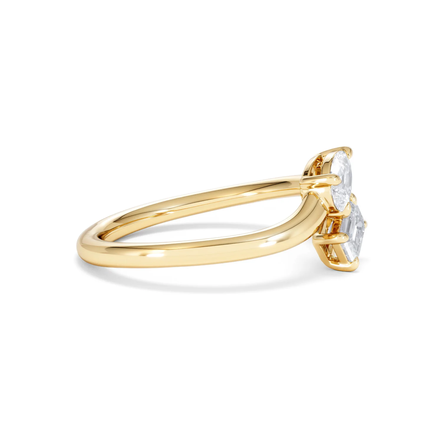 Toi et Moi Emerald and Pear Cut Lab Diamond Ring 0.50ct F/VS in 9K Gold - Image 25