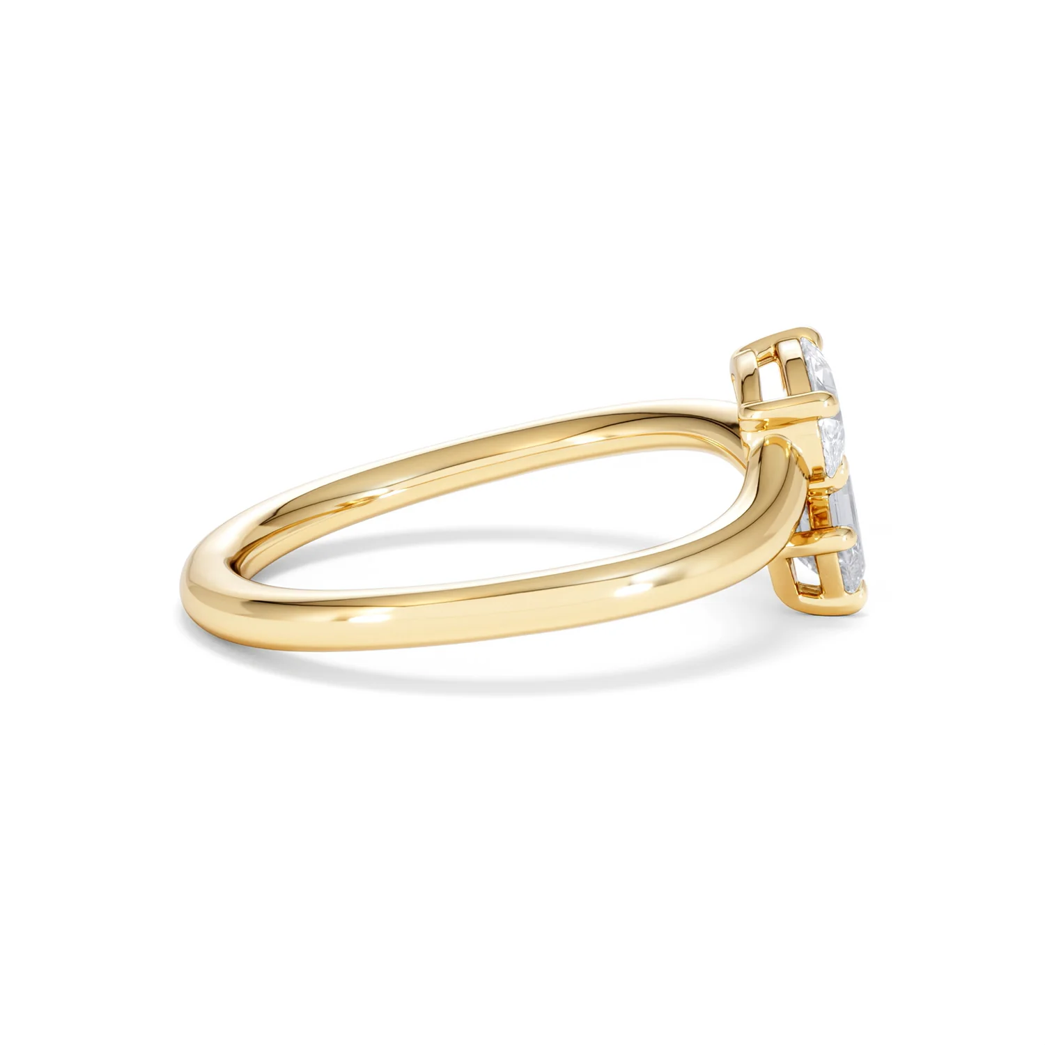 Toi et Moi Emerald and Pear Cut Lab Diamond Ring 0.50ct F/VS in 9K Gold - Image 29