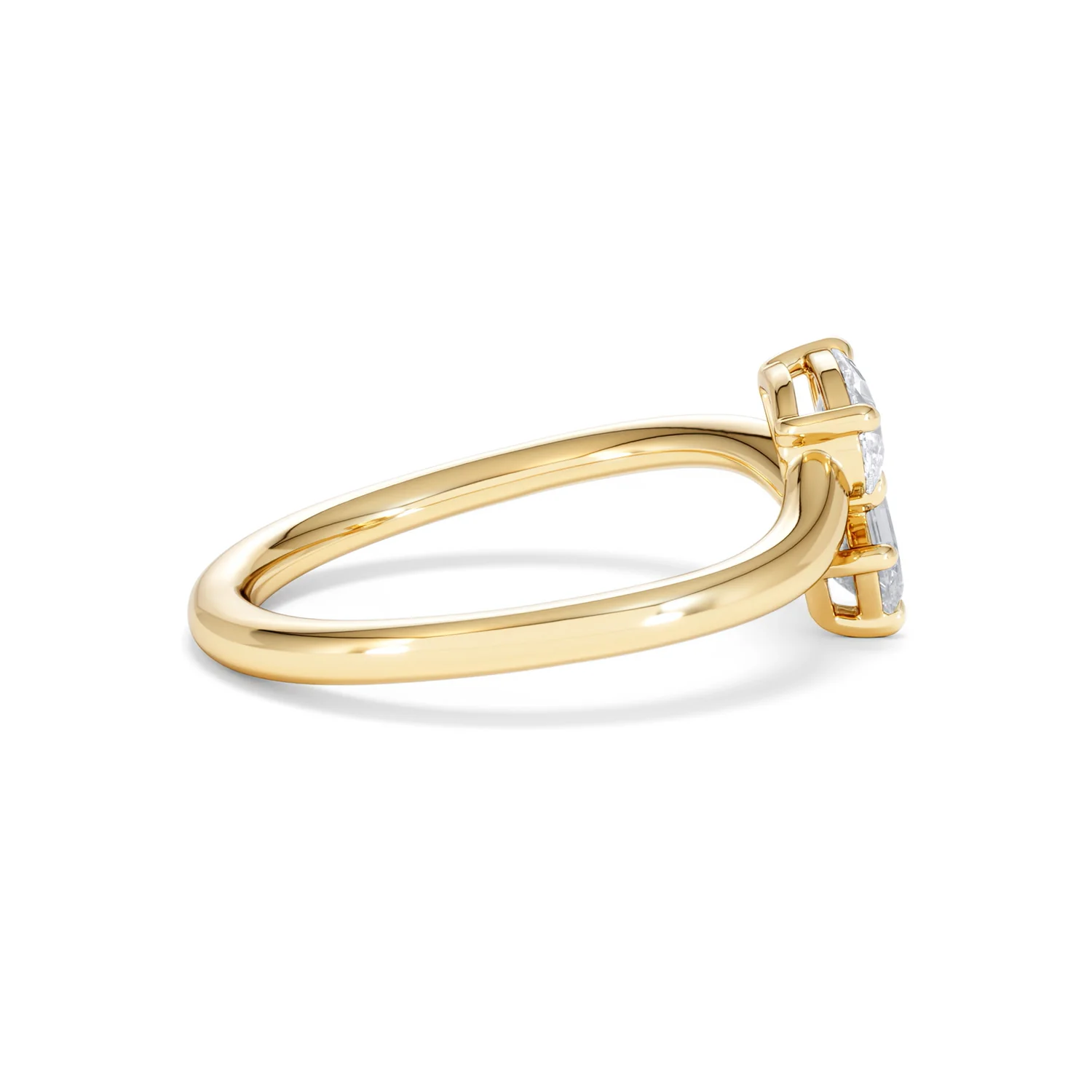 Toi et Moi Emerald and Pear Cut Lab Diamond Ring 0.50ct F/VS in 9K Gold - Image 30