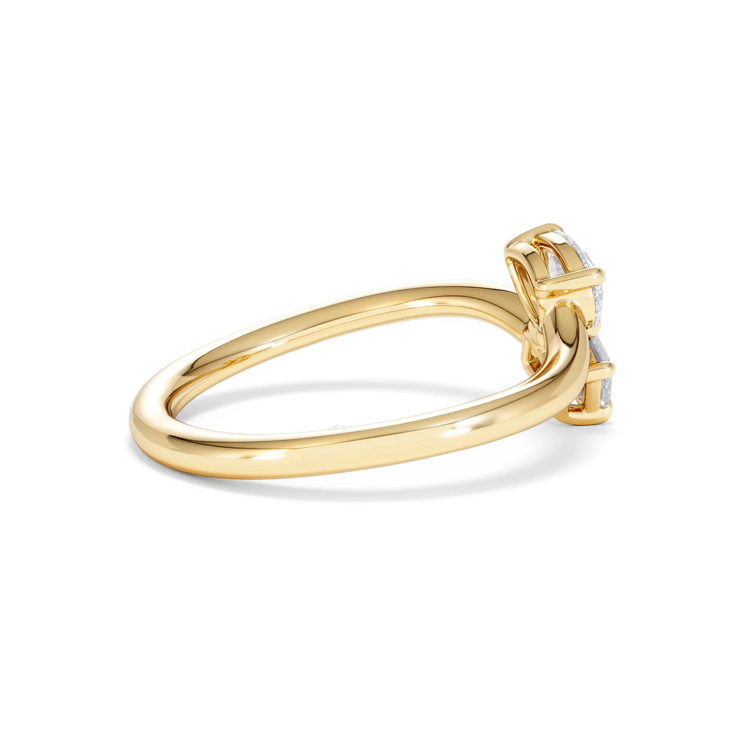 Toi et Moi Emerald and Pear Cut Lab Diamond Ring 0.50ct F/VS in 9K Gold - Image 33