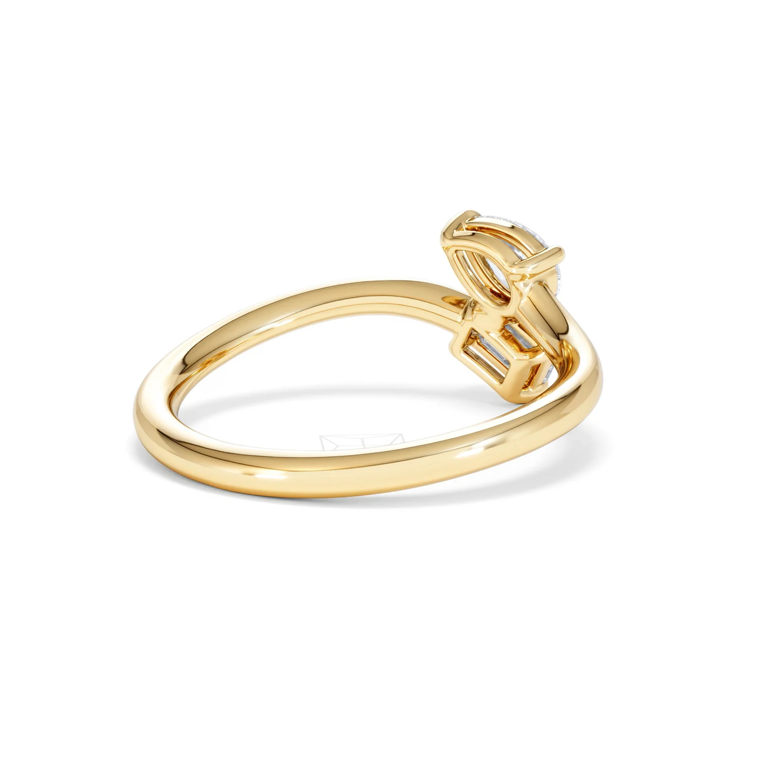 Toi et Moi Emerald and Pear Cut Lab Diamond Ring 0.50ct F/VS in 9K Gold - Image 40