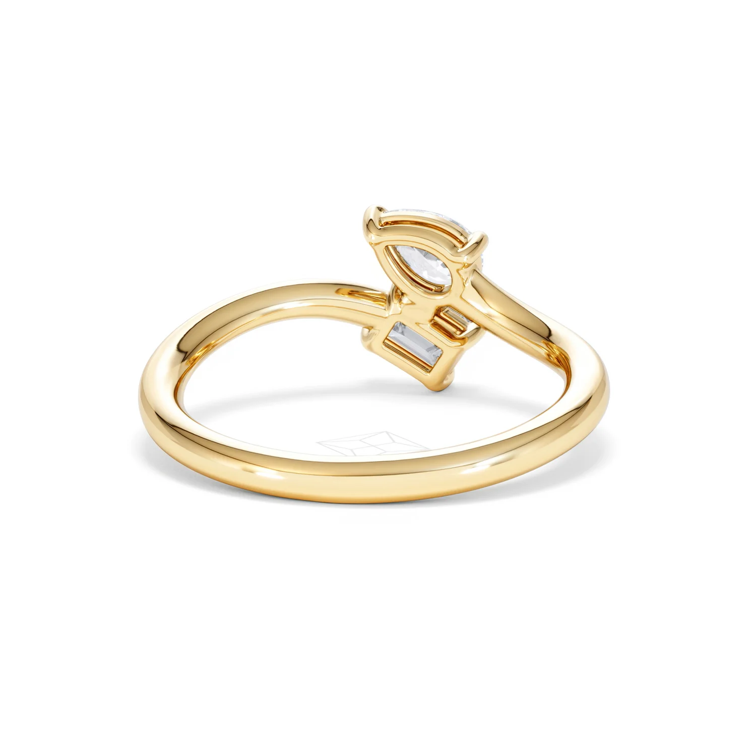 Toi et Moi Emerald and Pear Cut Lab Diamond Ring 0.50ct F/VS in 9K Gold - Image 46
