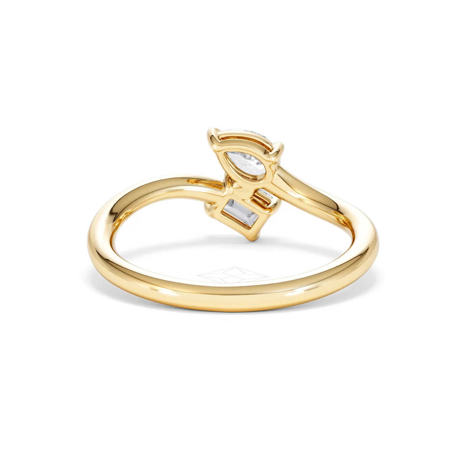 Toi et Moi Emerald and Pear Cut Lab Diamond Ring 0.50ct F/VS in 9K Gold - Image 48