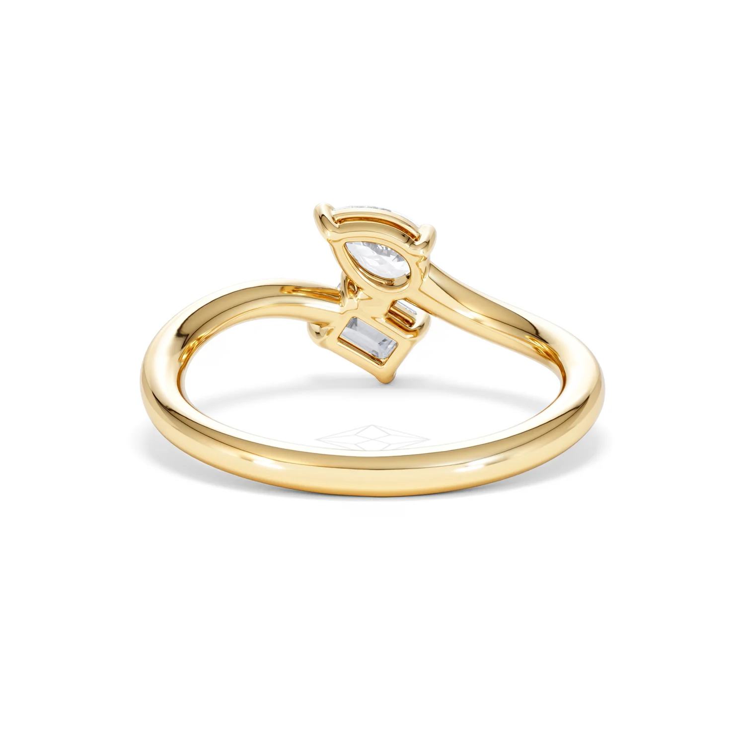 Toi et Moi Emerald and Pear Cut Lab Diamond Ring 0.50ct F/VS in 9K Gold - Image 49