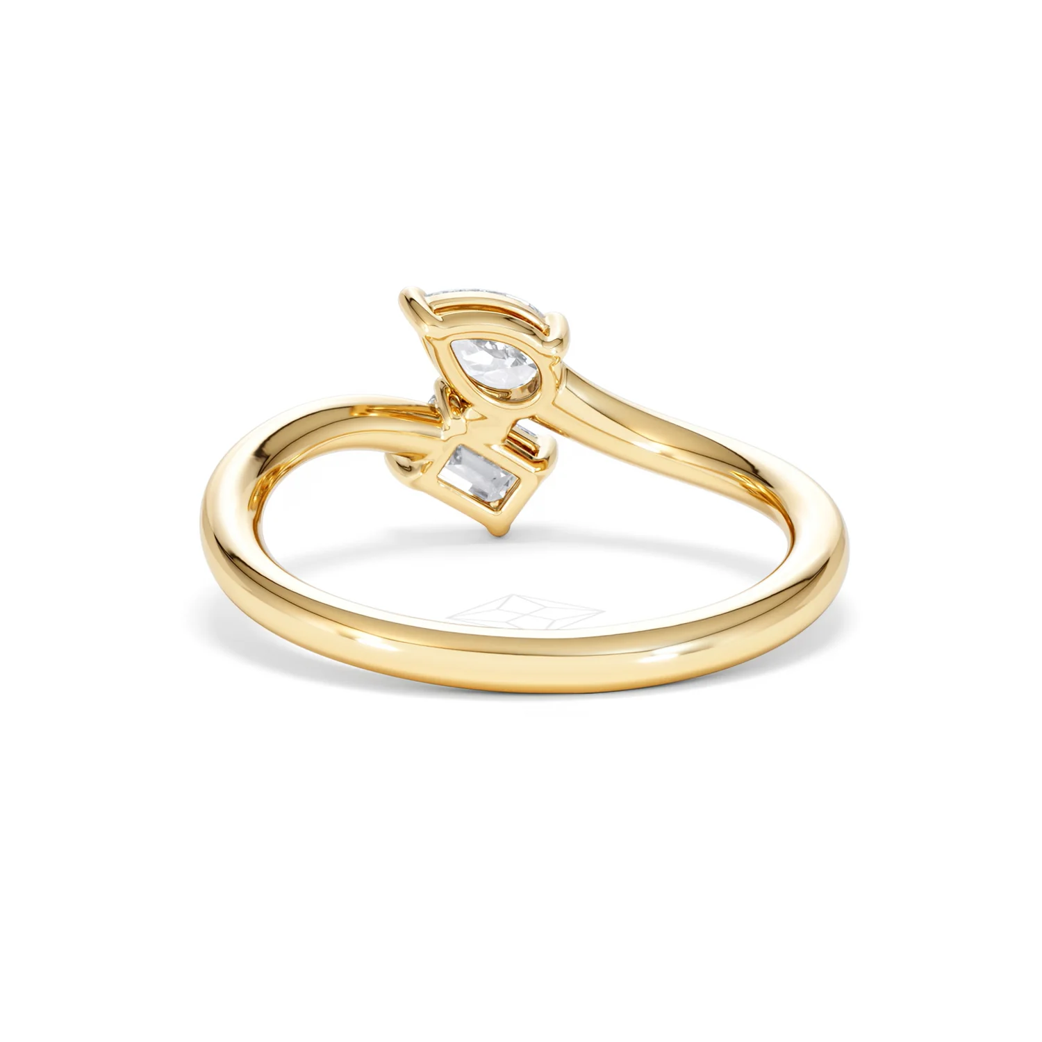 Toi et Moi Emerald and Pear Cut Lab Diamond Ring 0.50ct F/VS in 9K Gold - Image 51