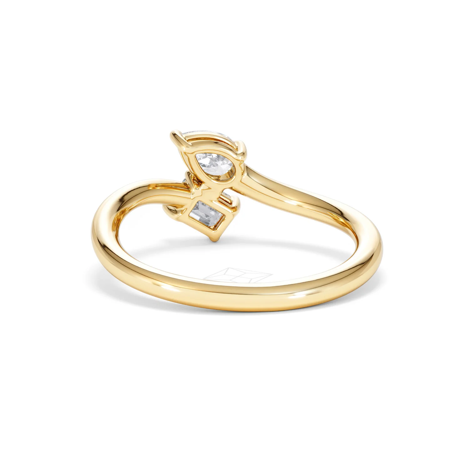 Toi et Moi Emerald and Pear Cut Lab Diamond Ring 0.50ct F/VS in 9K Gold - Image 52