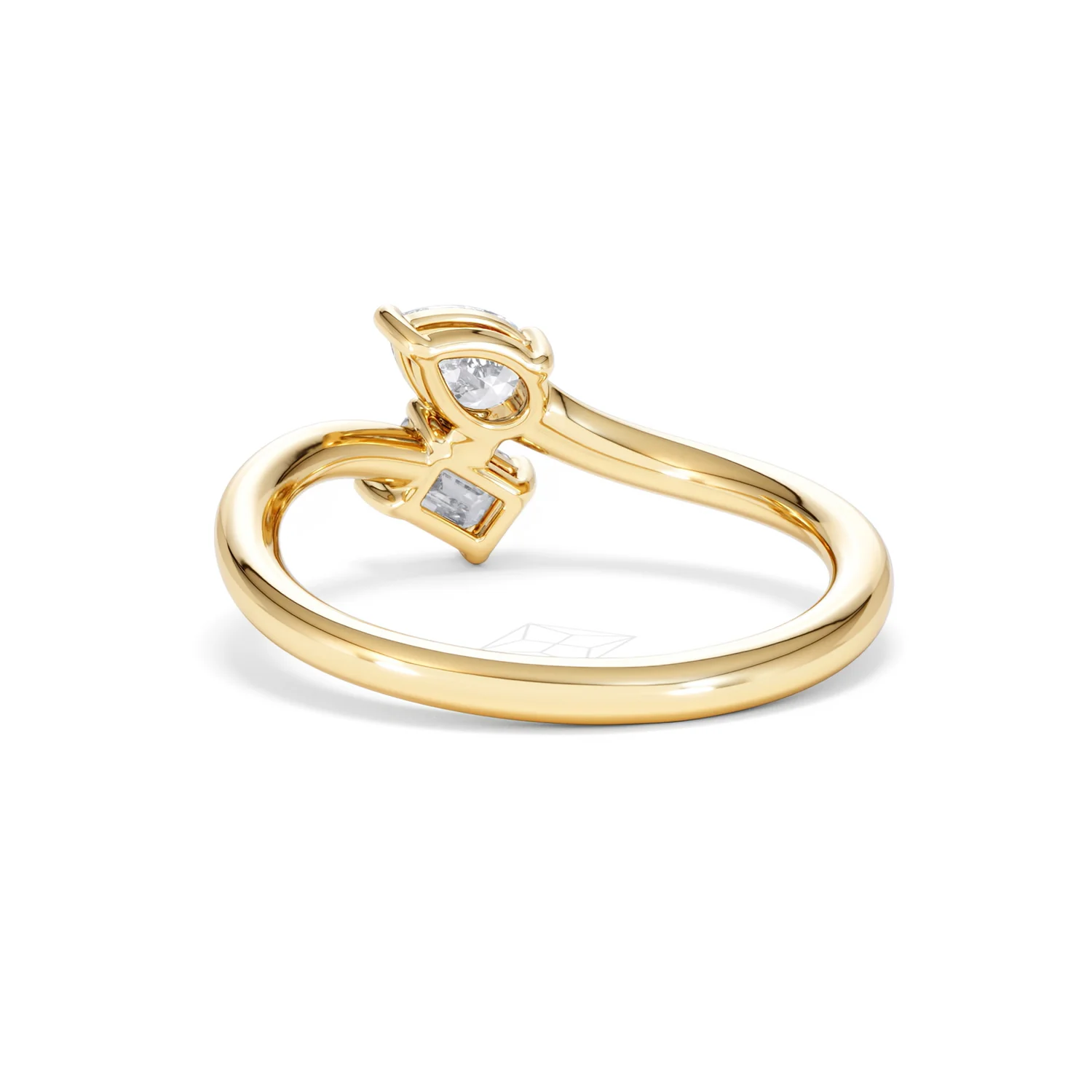 Toi et Moi Emerald and Pear Cut Lab Diamond Ring 0.50ct F/VS in 9K Gold - Image 53