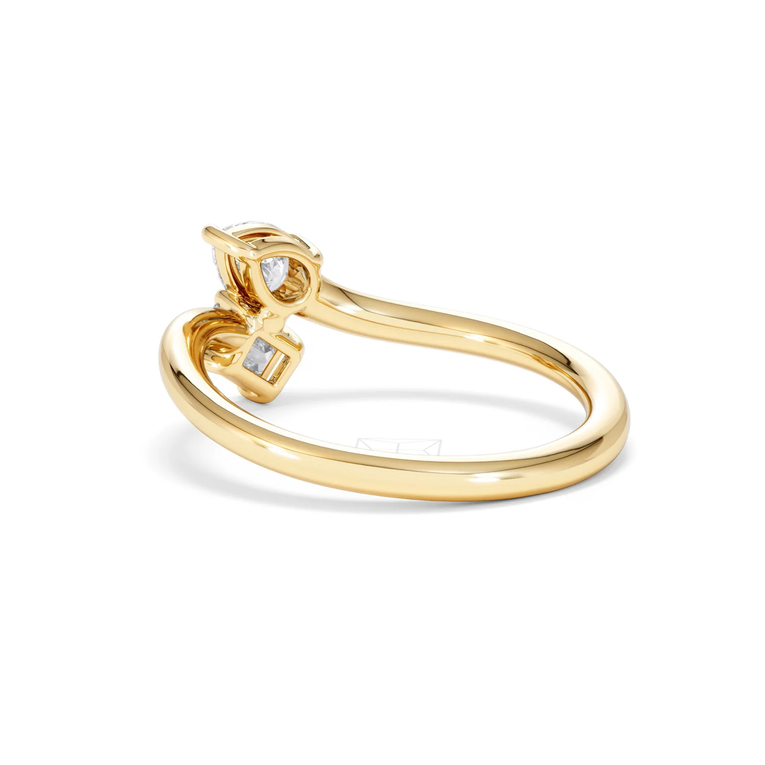 Toi et Moi Emerald and Pear Cut Lab Diamond Ring 0.50ct F/VS in 9K Gold - Image 58