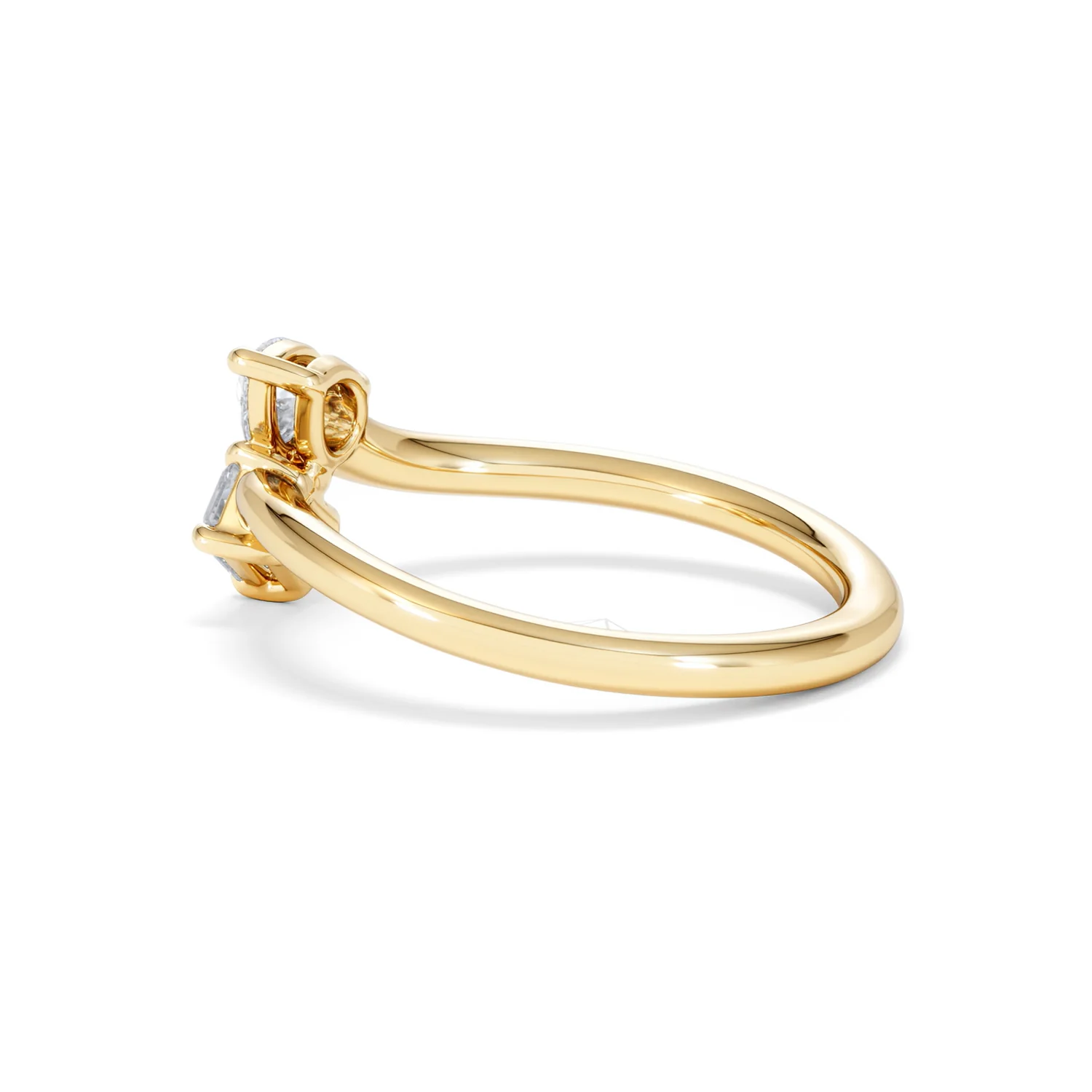 Toi et Moi Emerald and Pear Cut Lab Diamond Ring 0.50ct F/VS in 9K Gold - Image 64