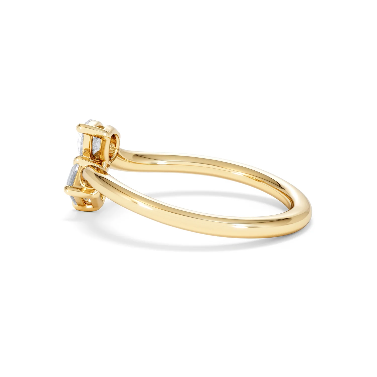 Toi et Moi Emerald and Pear Cut Lab Diamond Ring 0.50ct F/VS in 9K Gold - Image 66