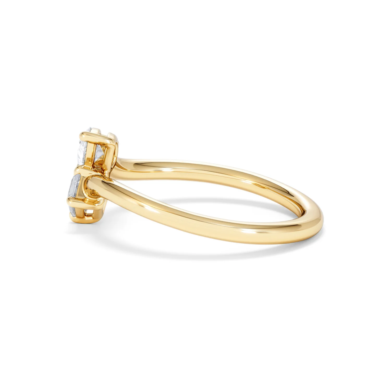Toi et Moi Emerald and Pear Cut Lab Diamond Ring 0.50ct F/VS in 9K Gold - Image 68