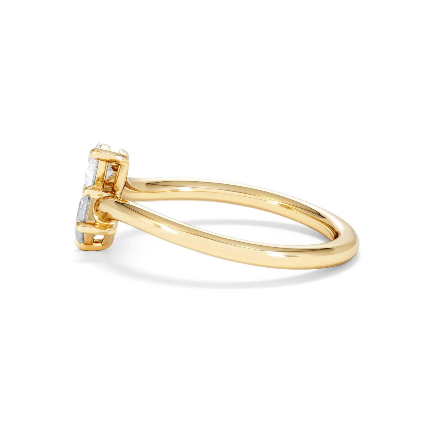 Toi et Moi Emerald and Pear Cut Lab Diamond Ring 0.50ct F/VS in 9K Gold - Image 69