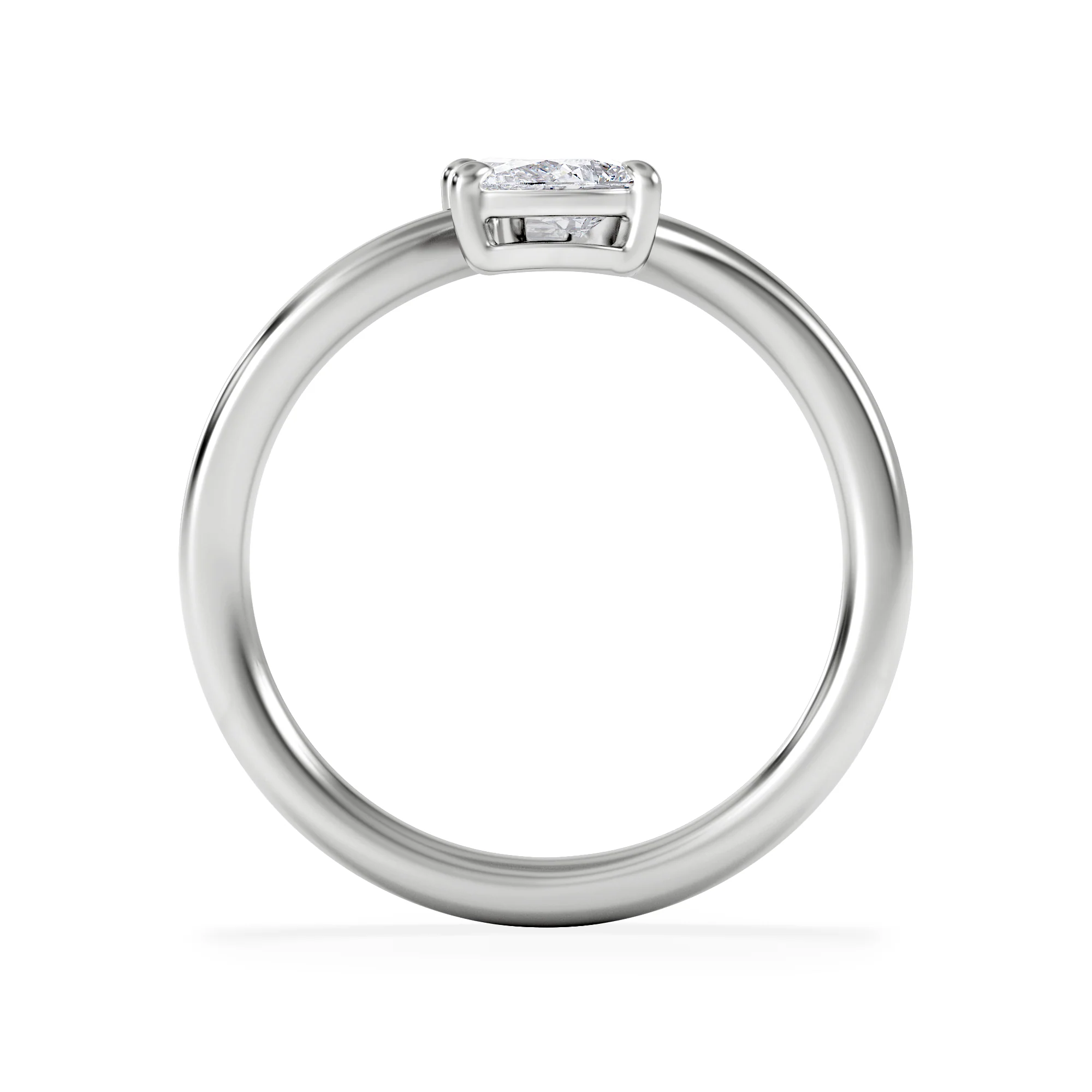 Toi et Moi Emerald and Pear Cut Lab Diamond Ring 0.50ct F/VS in 9K White Gold - Image 3