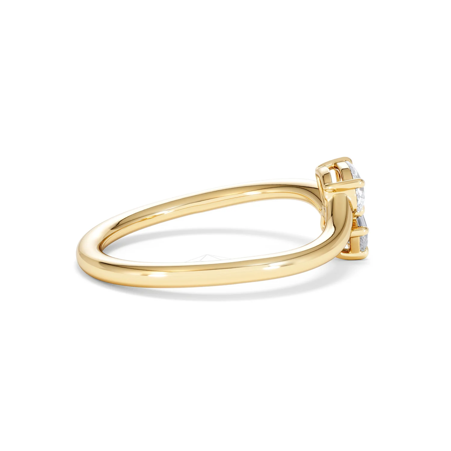 Toi et Moi Emerald and Pear Cut Lab Diamond Ring 0.50ct in F/VS 18K Gold Vermeil - Image 31