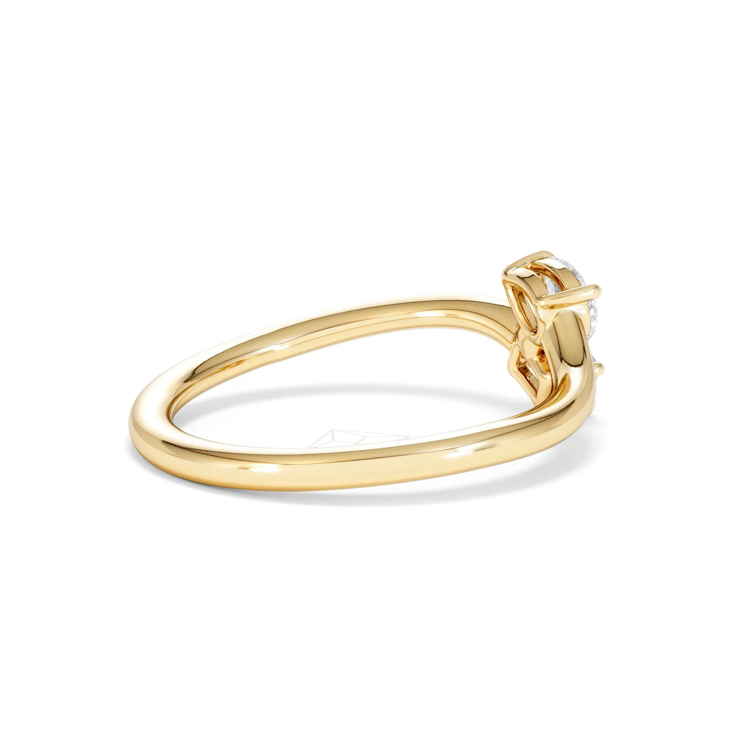 Toi et Moi Emerald and Pear Cut Lab Diamond Ring 0.50ct in F/VS 18K Gold Vermeil - Image 35