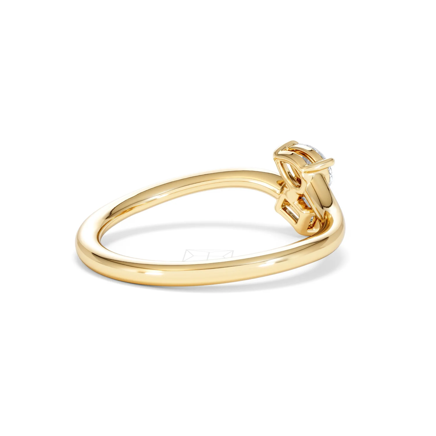 Toi et Moi Emerald and Pear Cut Lab Diamond Ring 0.50ct in F/VS 18K Gold Vermeil - Image 38