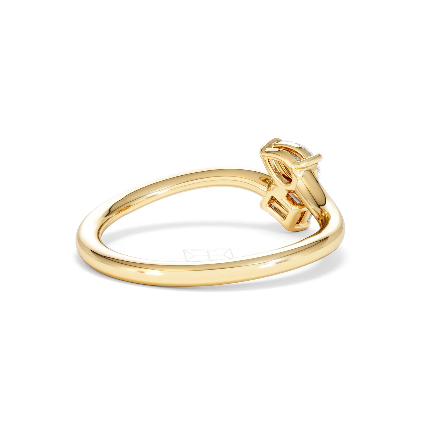 Toi et Moi Emerald and Pear Cut Lab Diamond Ring 0.50ct in F/VS 18K Gold Vermeil - Image 40