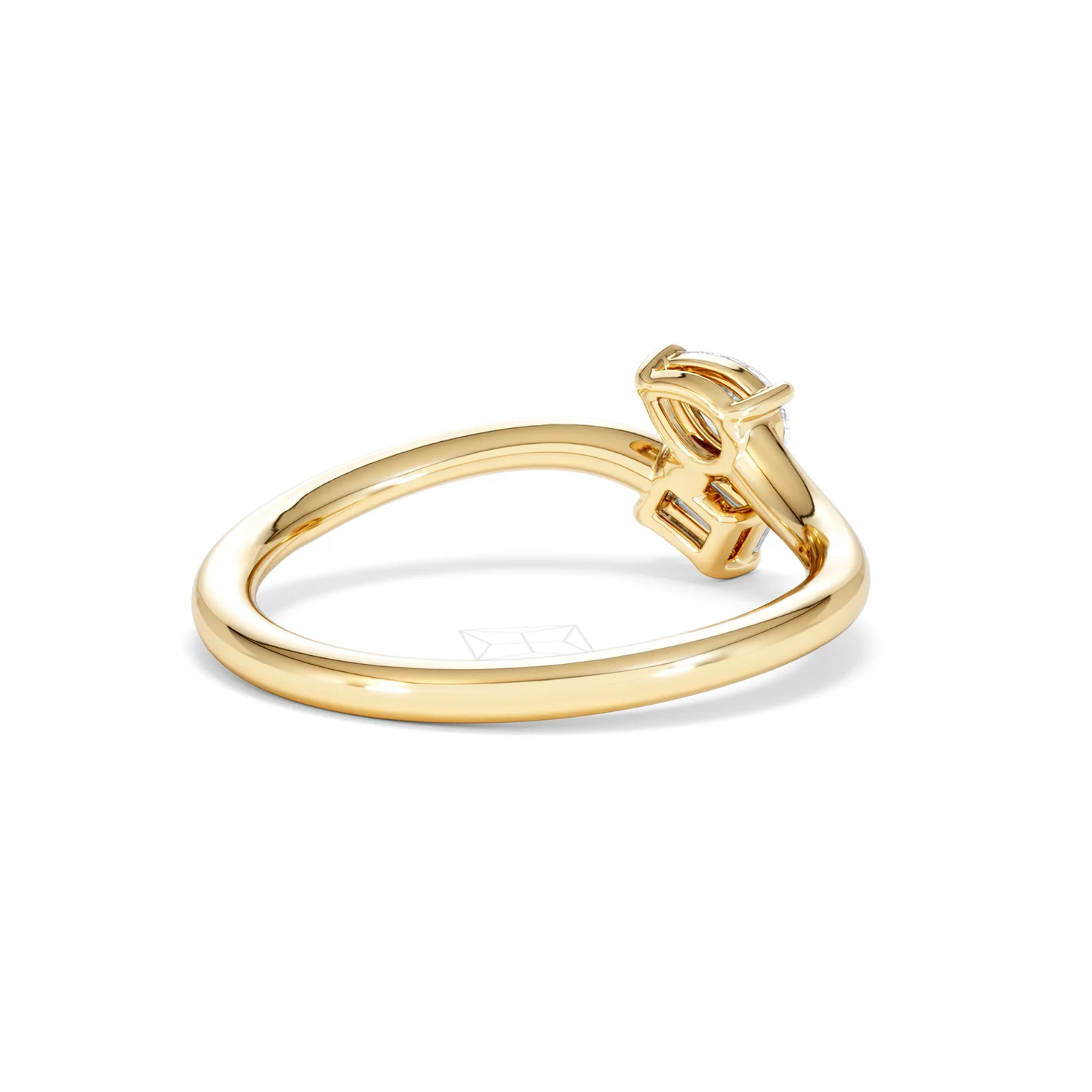 Toi et Moi Emerald and Pear Cut Lab Diamond Ring 0.50ct in F/VS 18K Gold Vermeil - Image 41