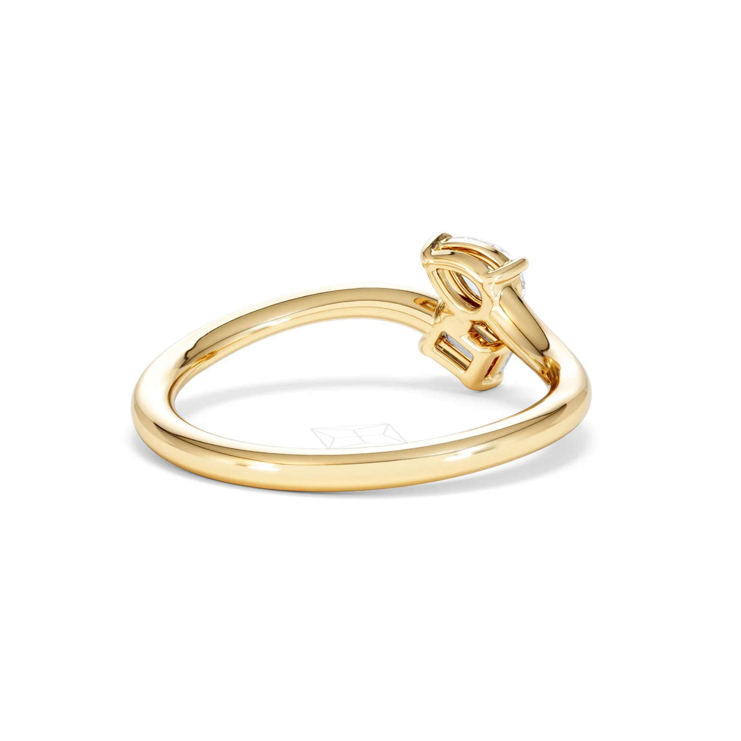 Toi et Moi Emerald and Pear Cut Lab Diamond Ring 0.50ct in F/VS 18K Gold Vermeil - Image 42