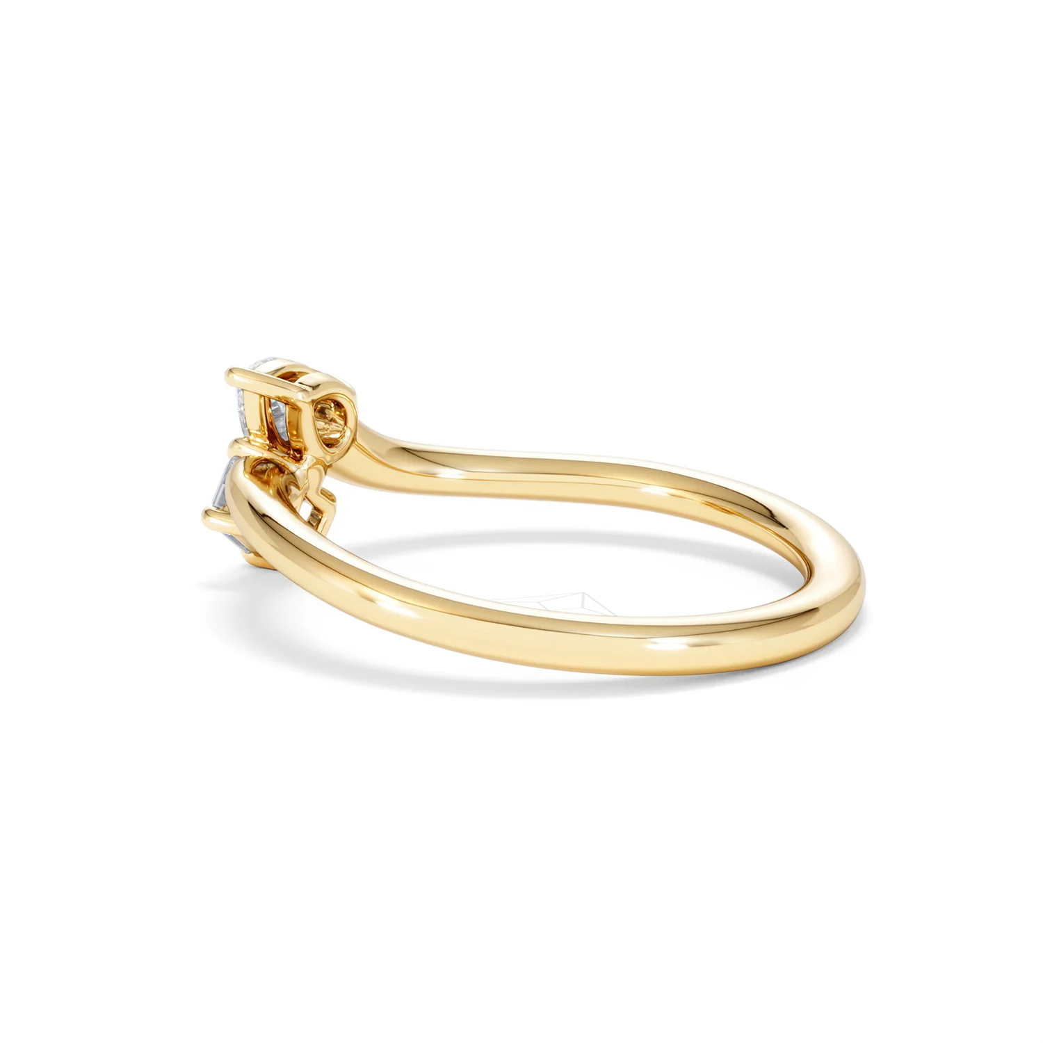 Toi et Moi Emerald and Pear Cut Lab Diamond Ring 0.50ct in F/VS 18K Gold Vermeil - Image 63