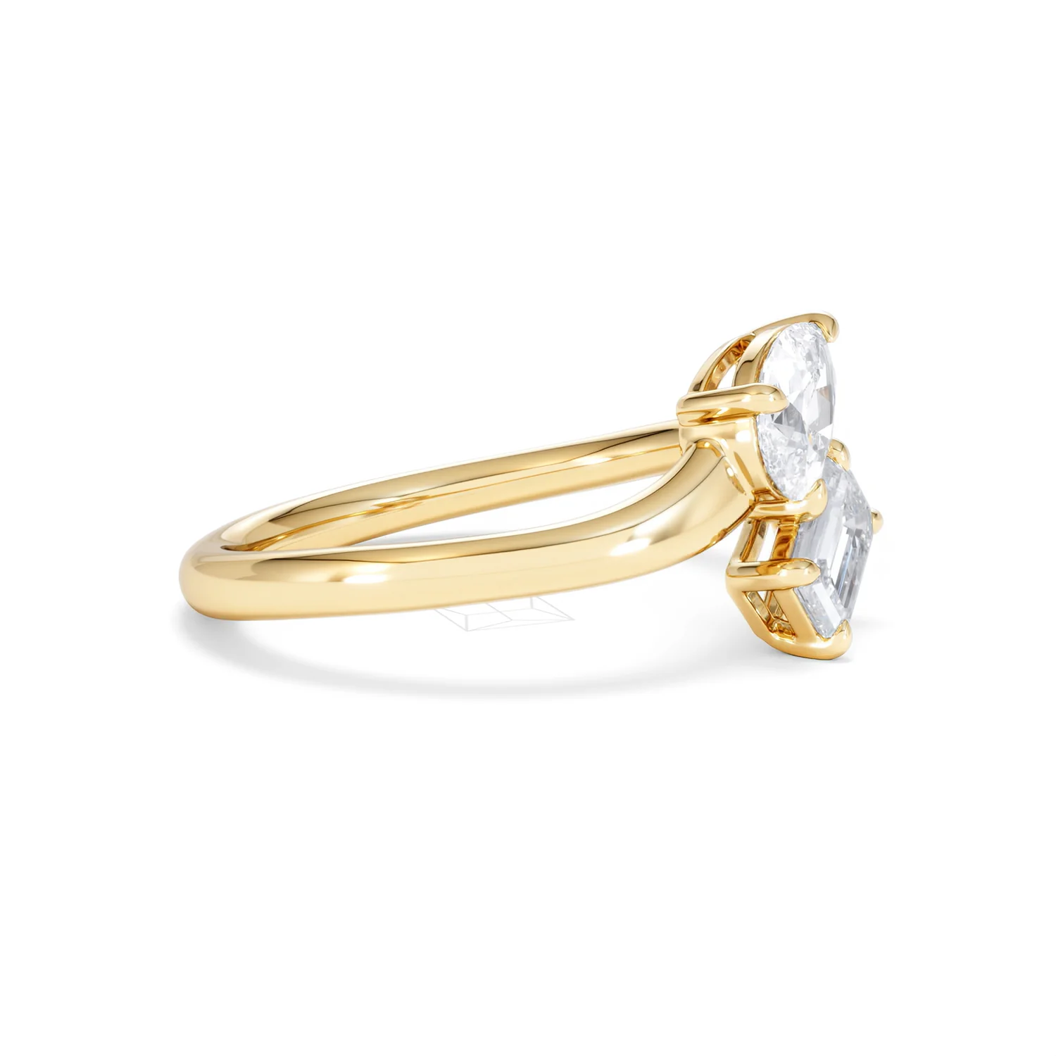 Toi et Moi Emerald and Pear Cut Lab Diamond Ring 1.00ct F/VS in 9K Gold - Image 24