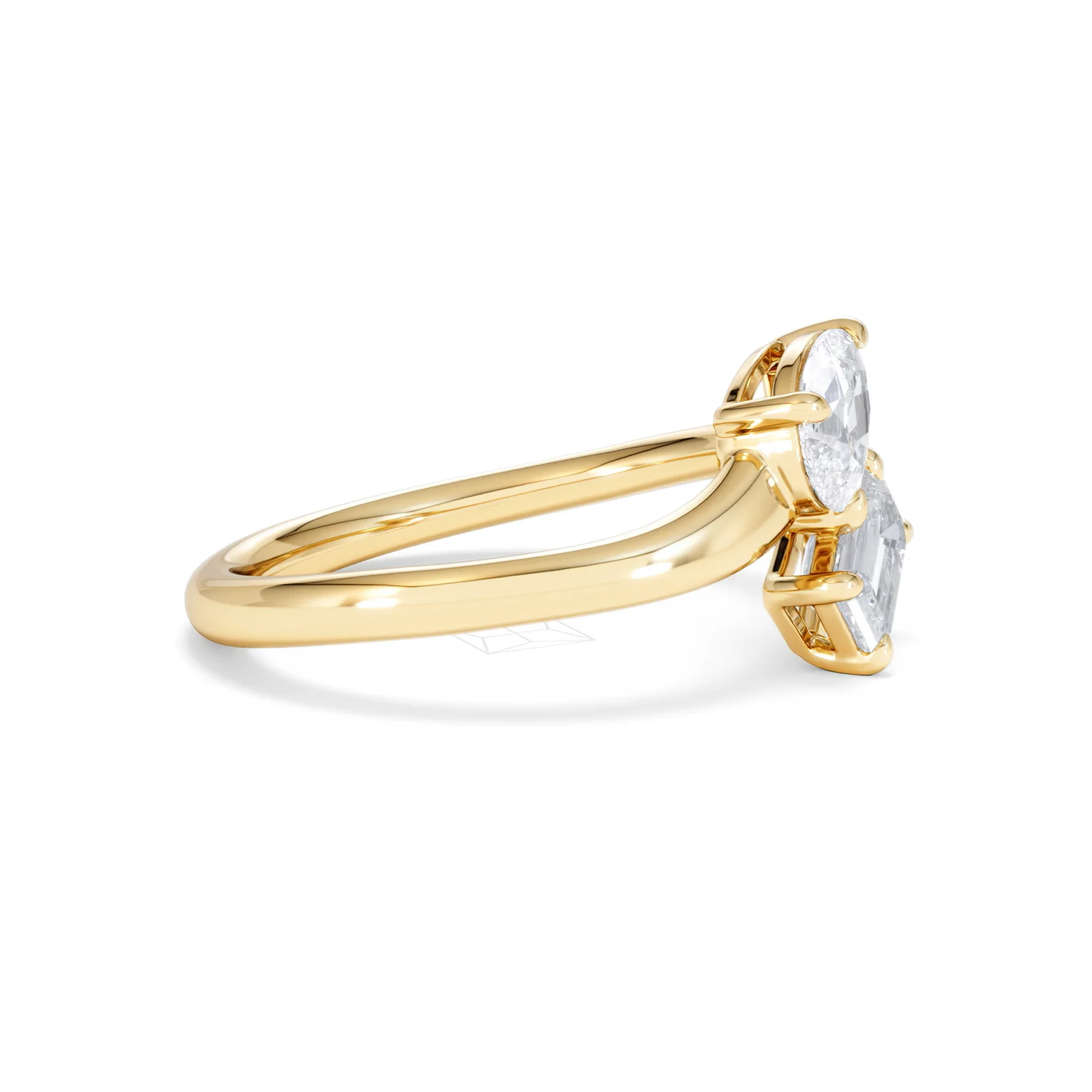 Toi et Moi Emerald and Pear Cut Lab Diamond Ring 1.00ct F/VS in 9K Gold - Image 25