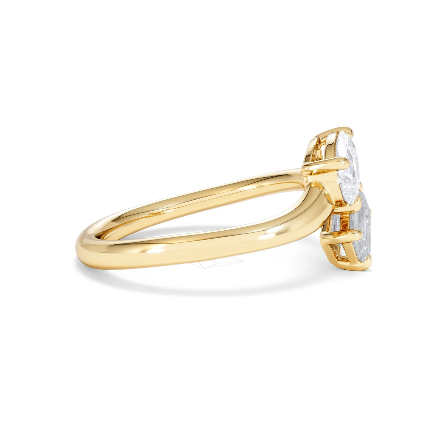 Toi et Moi Emerald and Pear Cut Lab Diamond Ring 1.00ct F/VS in 9K Gold - Image 27