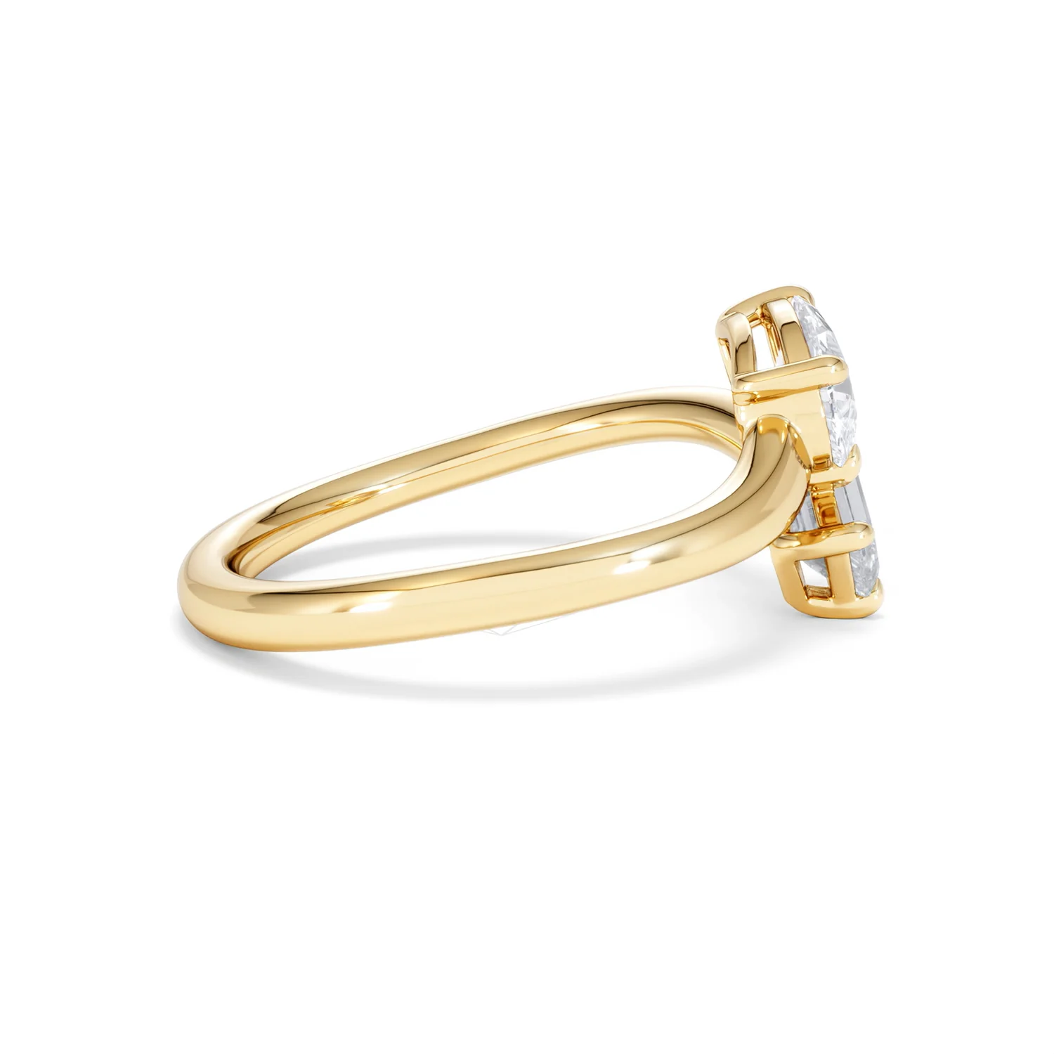 Toi et Moi Emerald and Pear Cut Lab Diamond Ring 1.00ct F/VS in 9K Gold - Image 30