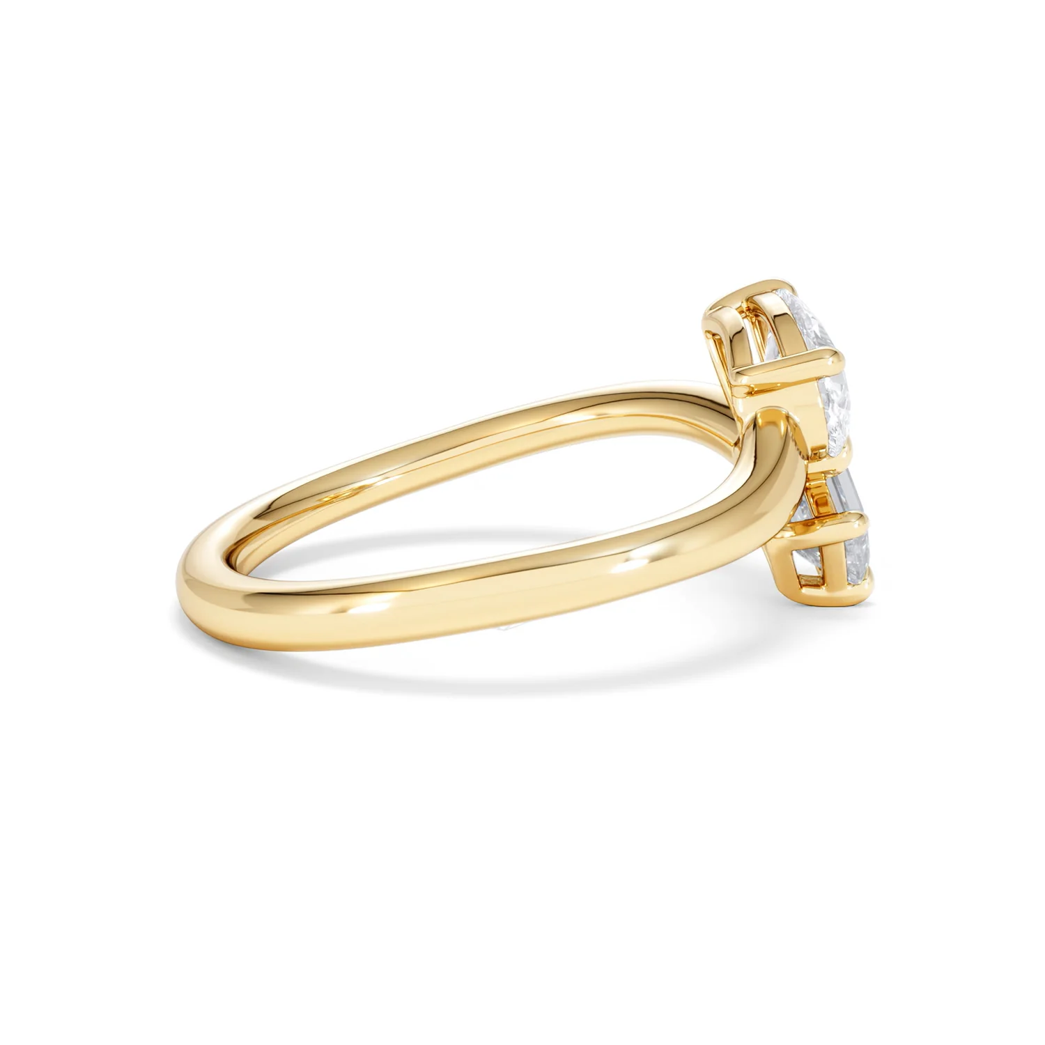 Toi et Moi Emerald and Pear Cut Lab Diamond Ring 1.00ct F/VS in 9K Gold - Image 31