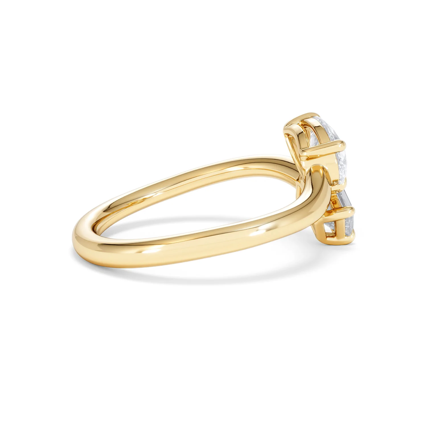 Toi et Moi Emerald and Pear Cut Lab Diamond Ring 1.00ct F/VS in 9K Gold - Image 32