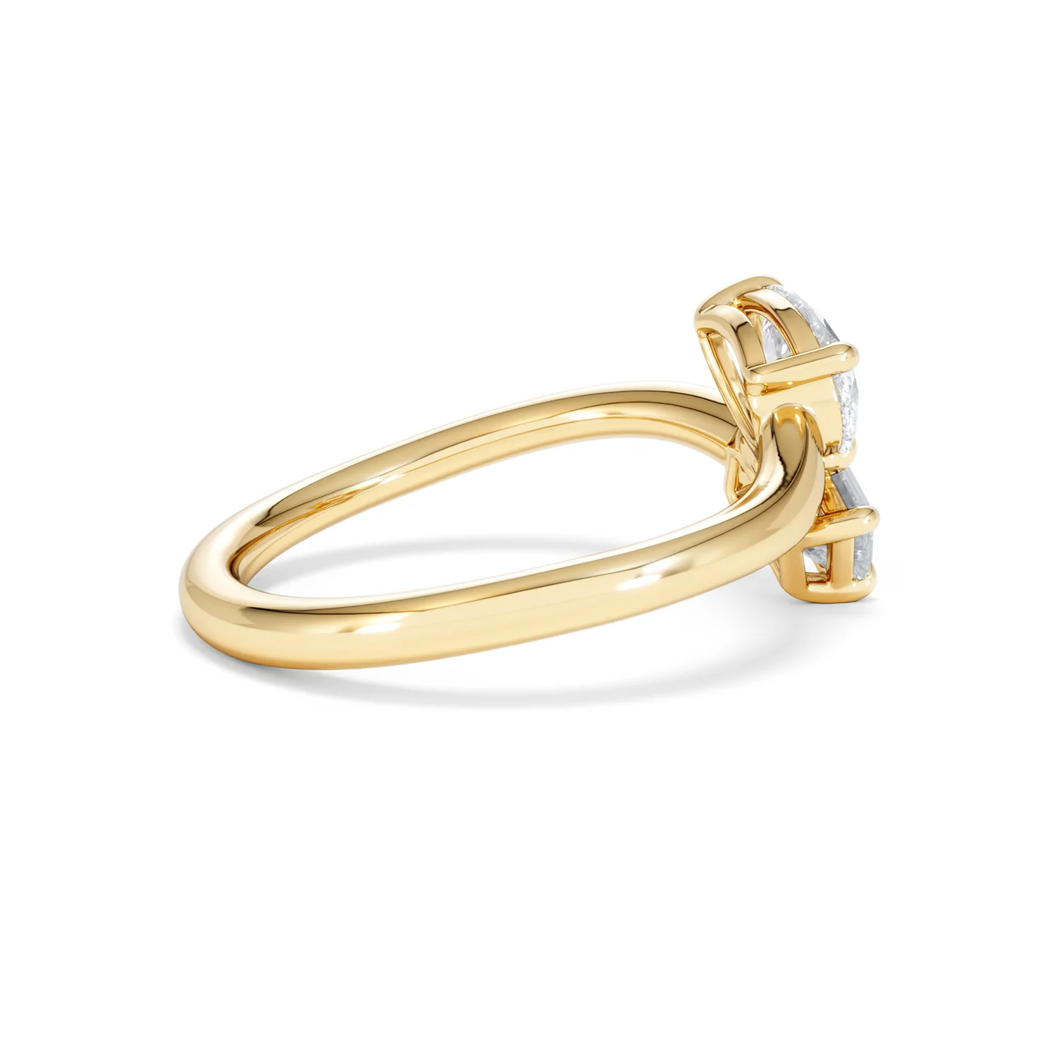 Toi et Moi Emerald and Pear Cut Lab Diamond Ring 1.00ct F/VS in 9K Gold - Image 33